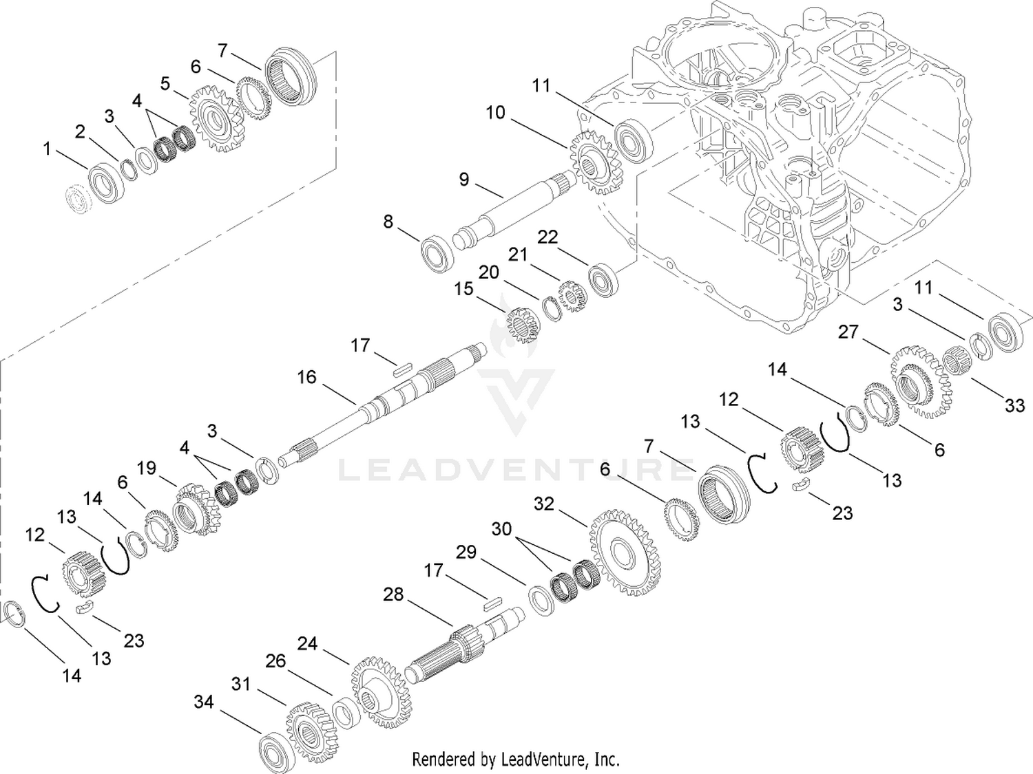 Gear Shaft Assembly  Transaxle Assembly No. 104-9078