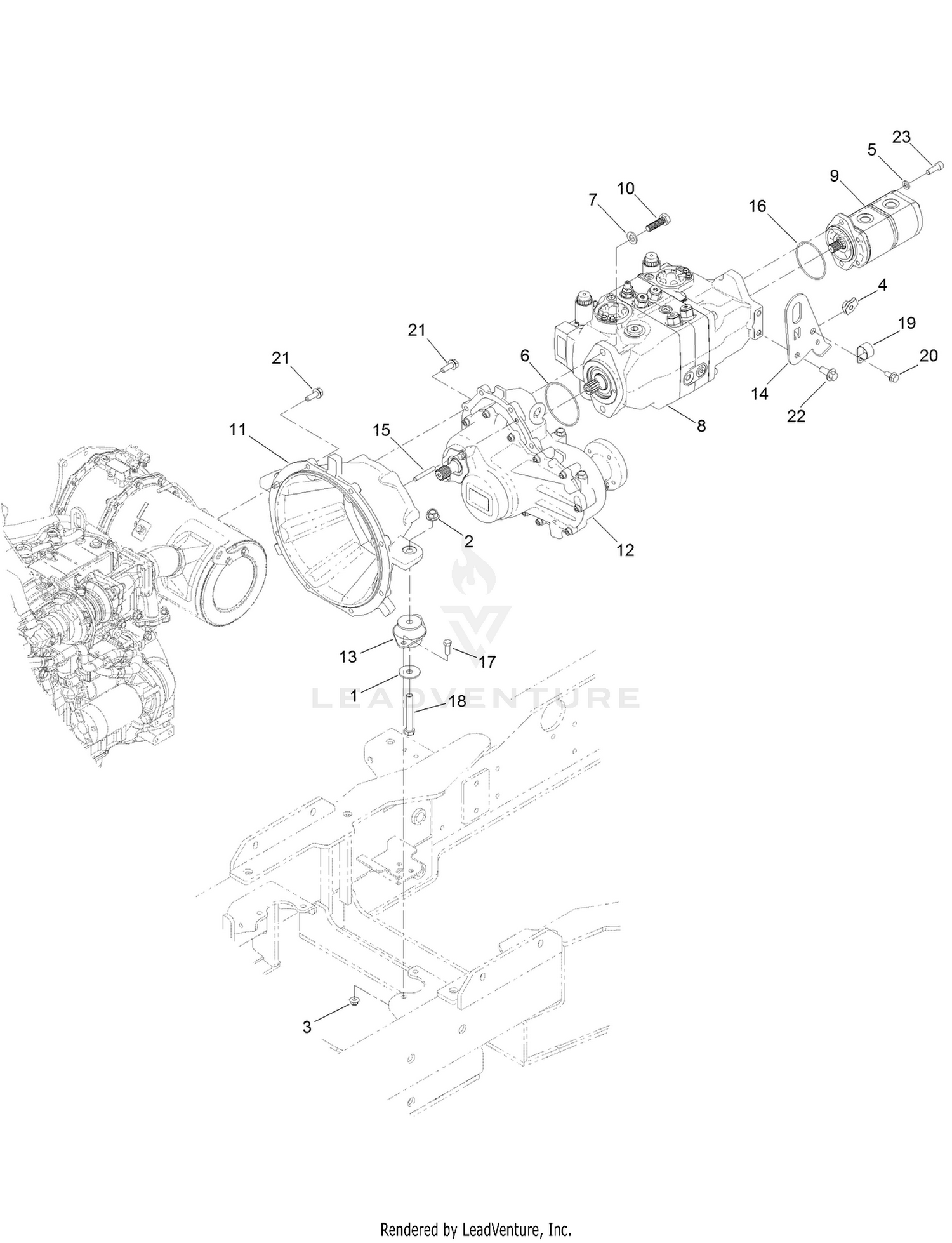 Transmission, Gearbox and Gear Pump Assembly