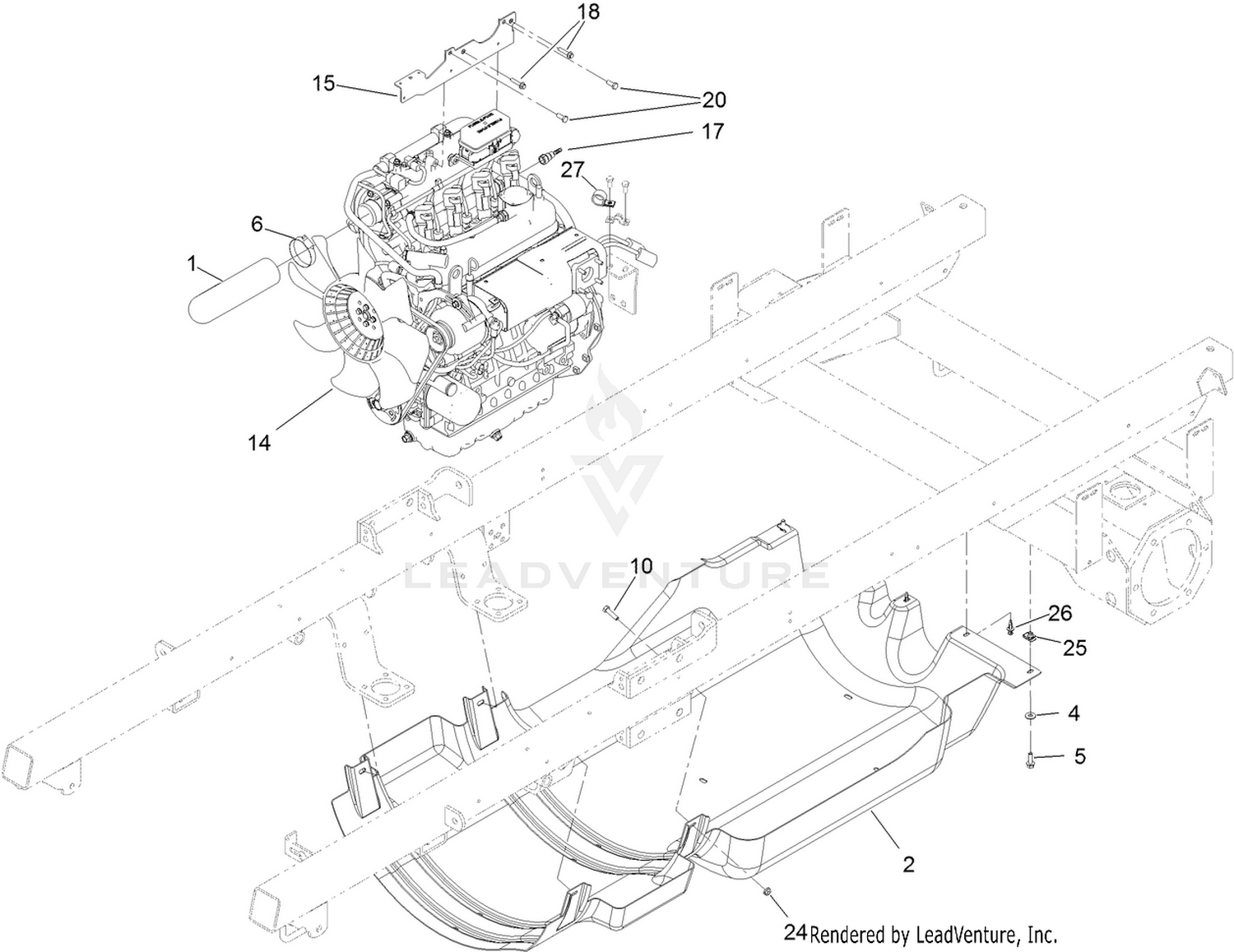 Engine and Shroud Assembly