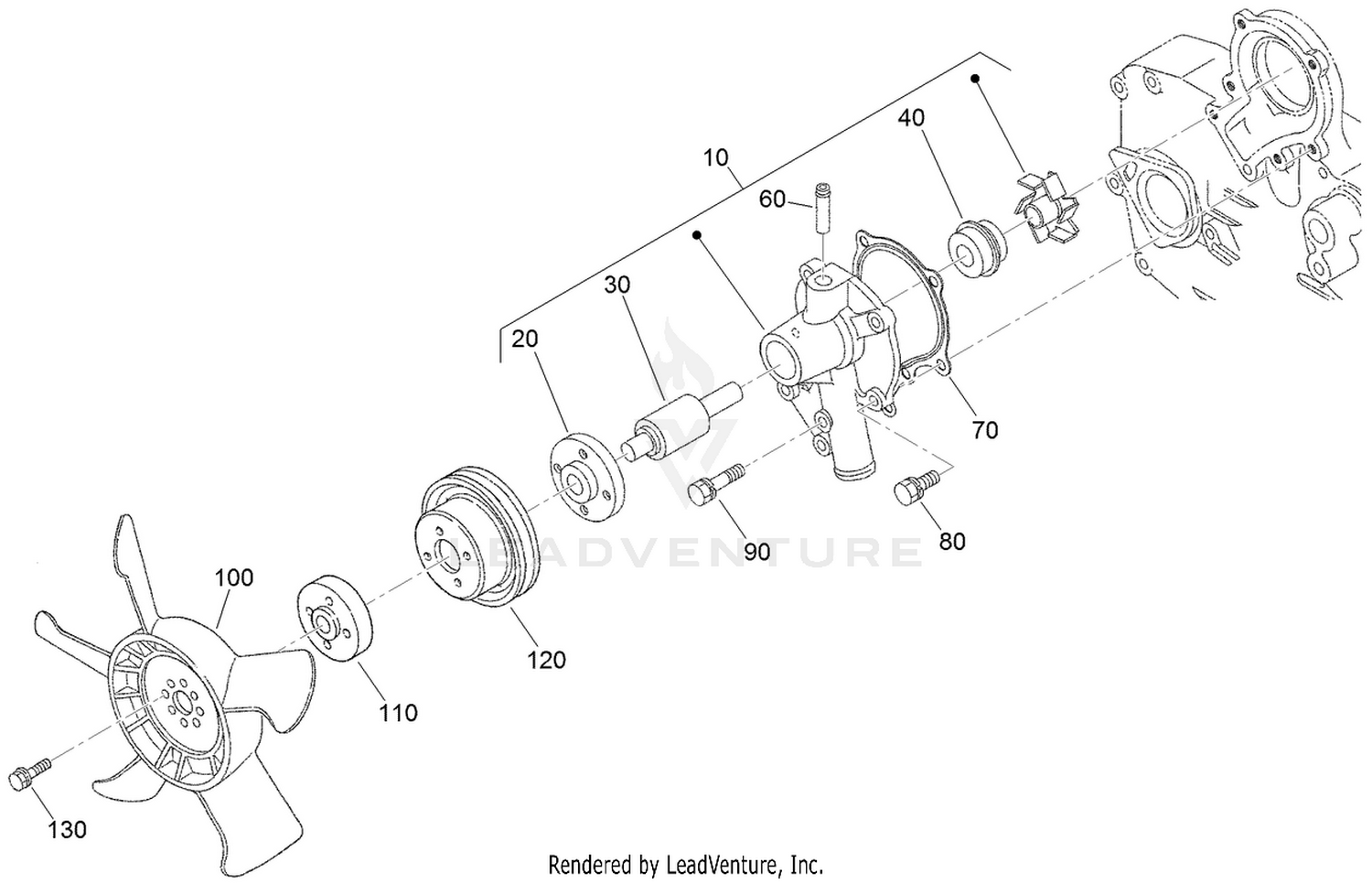 Water Pump and Cooler Fan Assembly