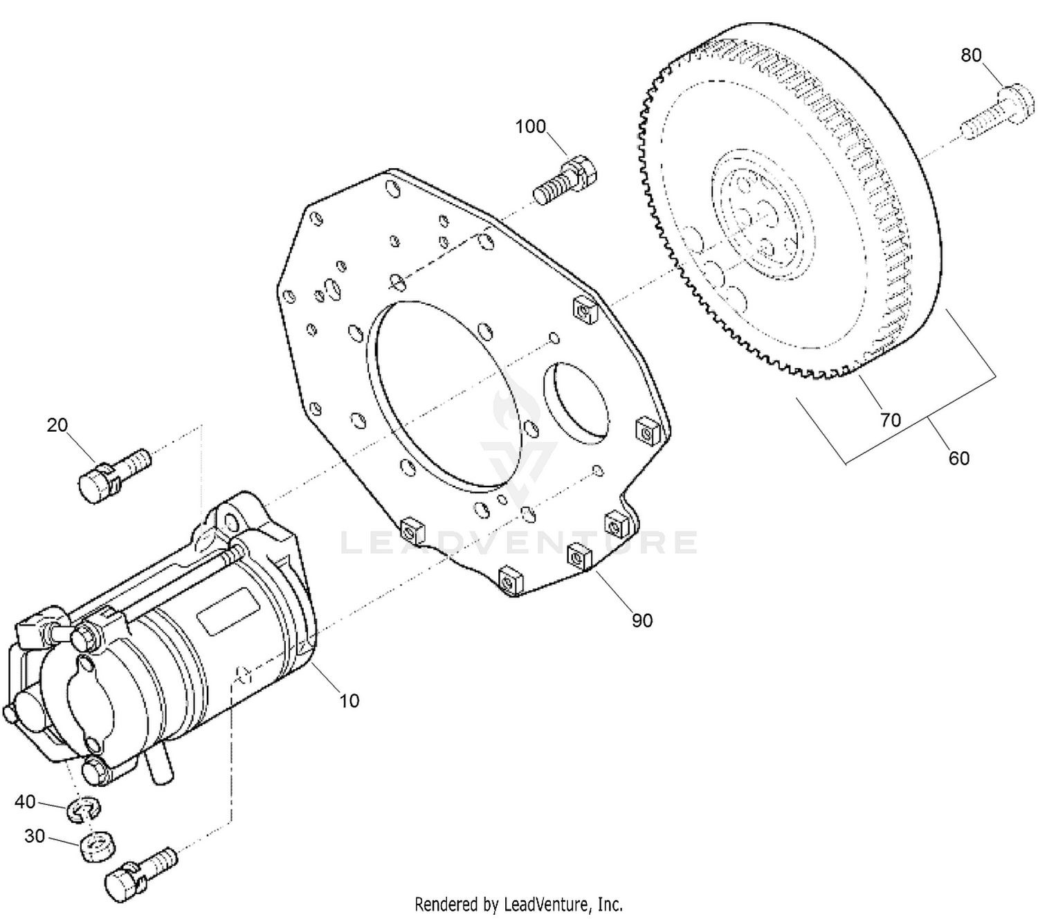 Starter and Flywheel Assembly