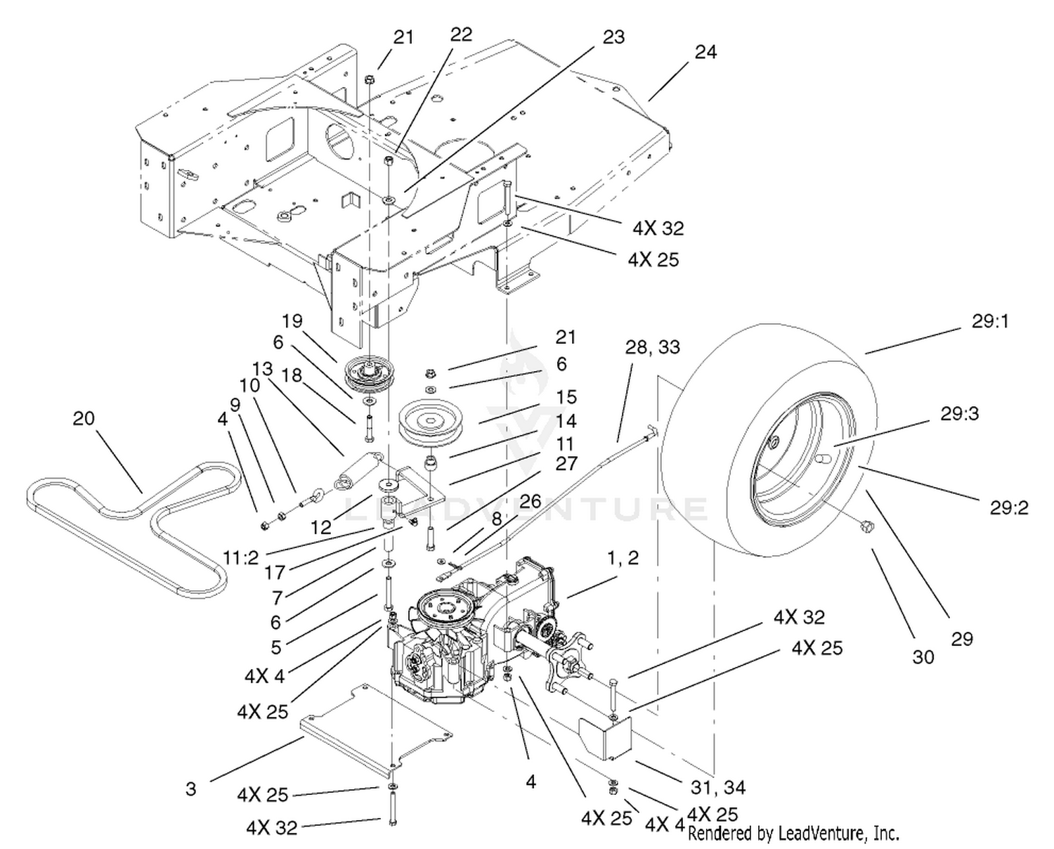 Hydro and Belt Drive Assembly