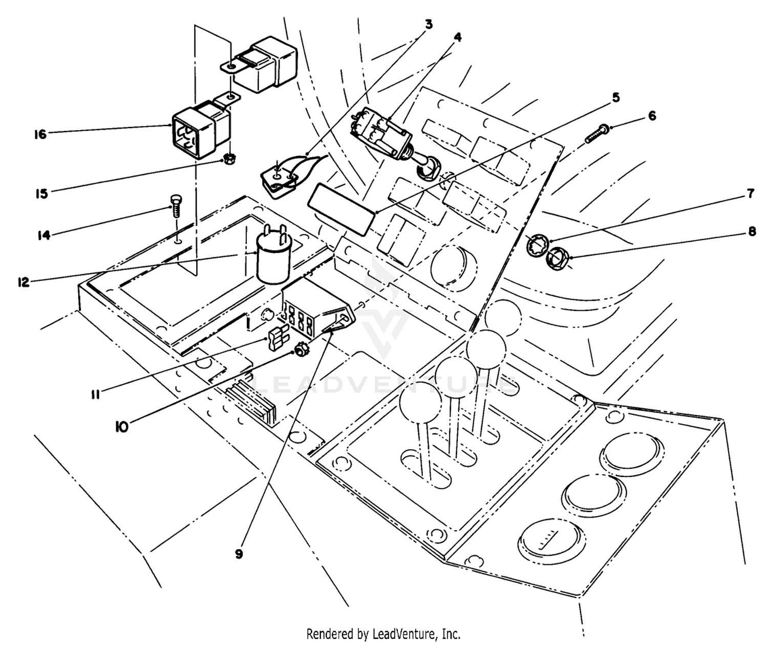 Road Light Kit Model No. 30585 (optional) Control Box Components