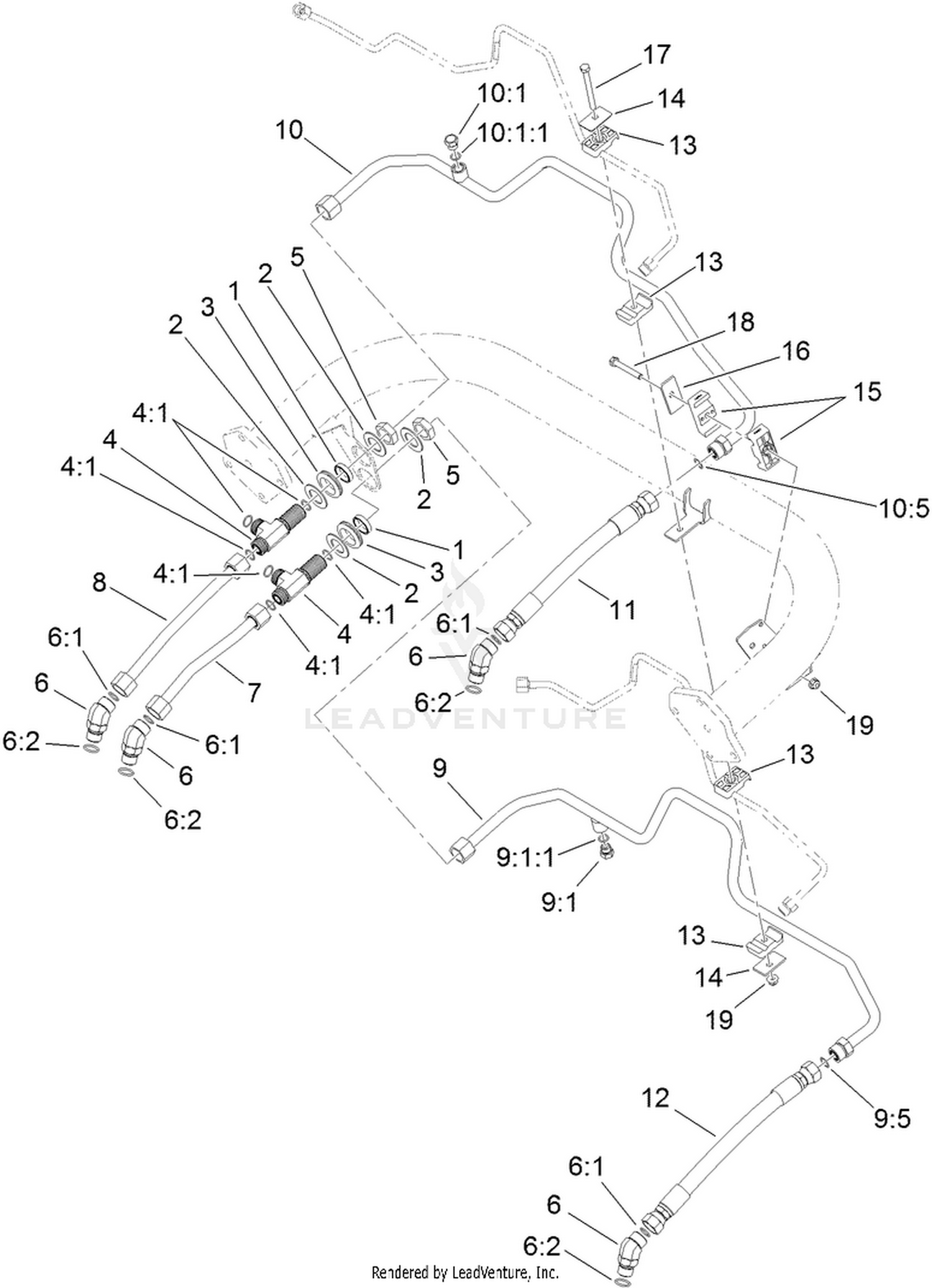 Traction Drive Hydraulic Line Assembly