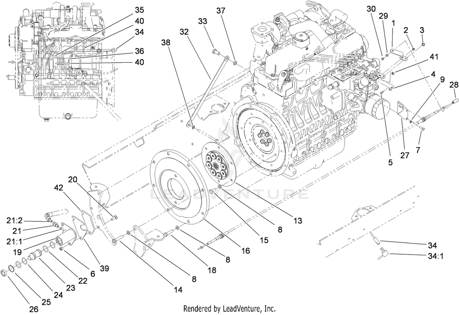 Flywheel and Throttle Assembly