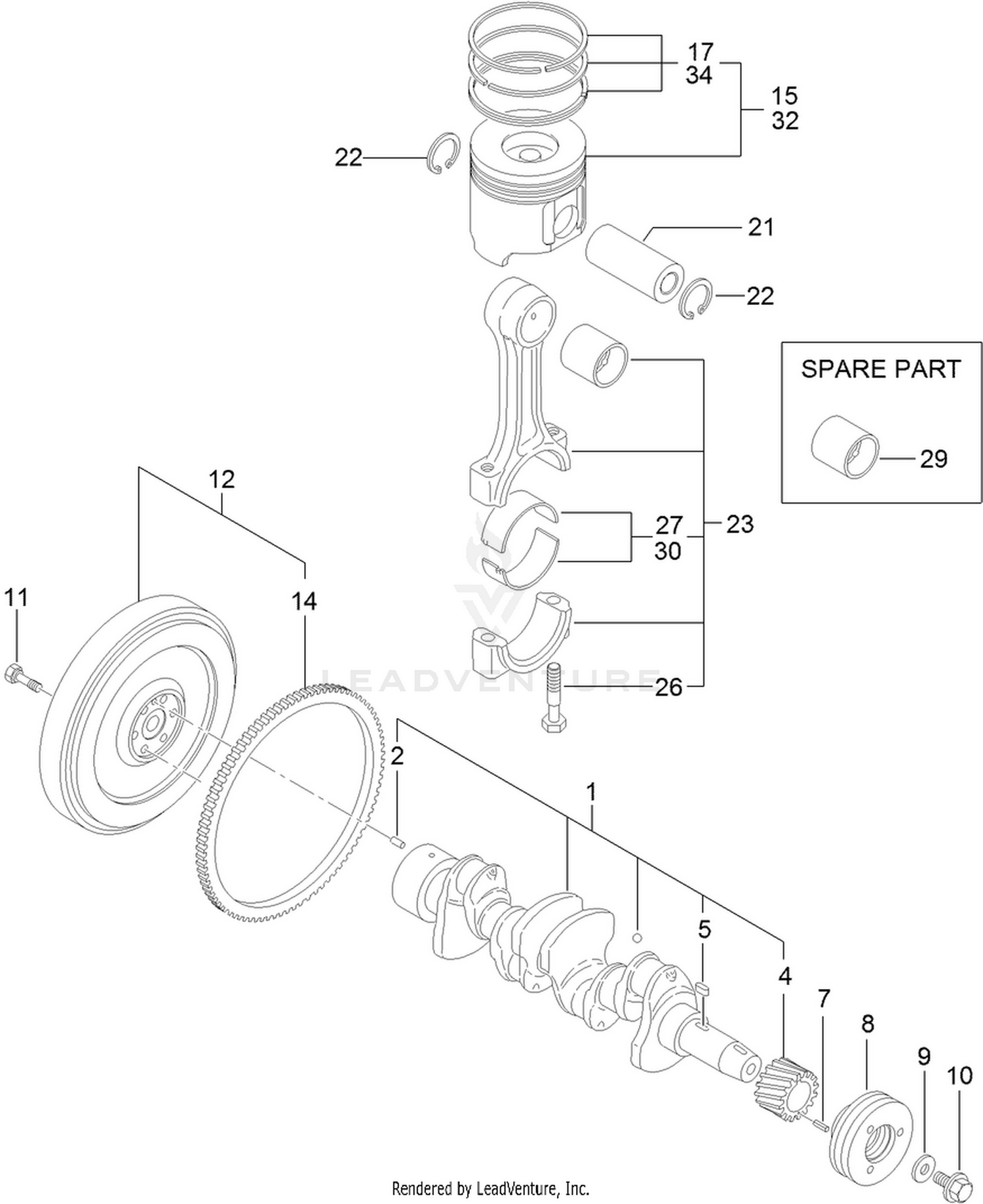 Crankshaft and Piston Assembly