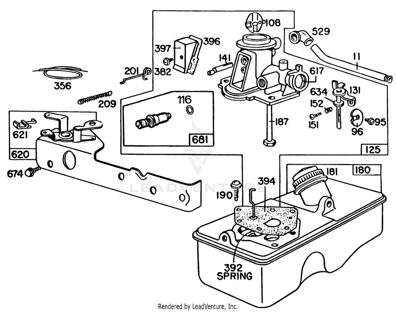 Engine Briggs  Stratton Model No. 93508-0196-01