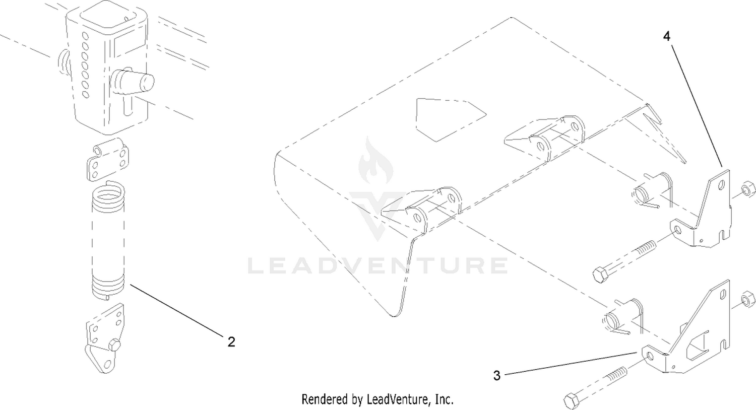 Counterbalance Spring and  Front and Back Pivot Bracket Assembly