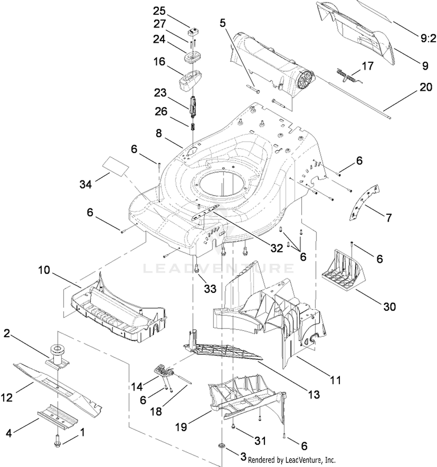 Deck and Baffle Assembly