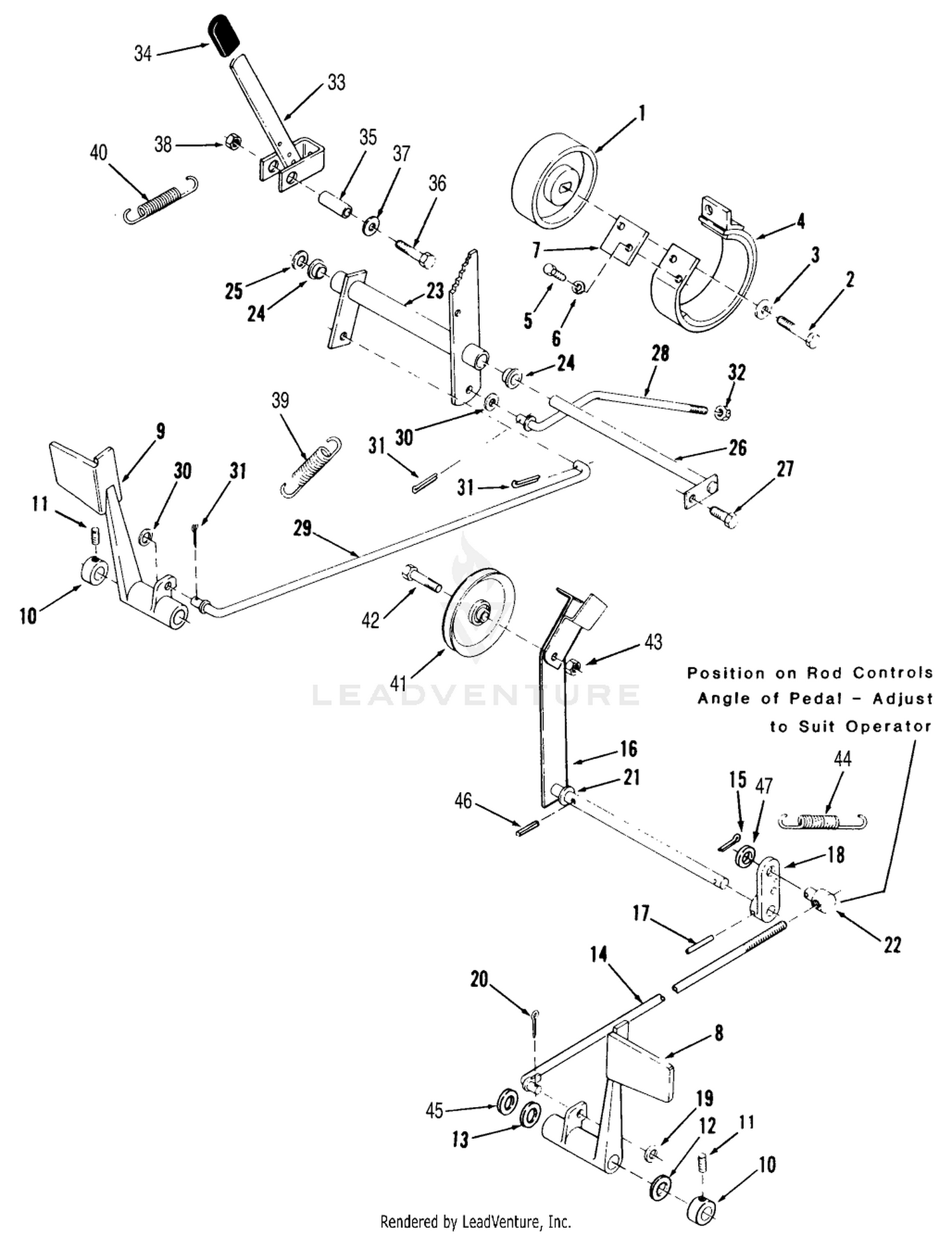 CLUTCH, BRAKE AND SPEED CONTROL LINKAGE