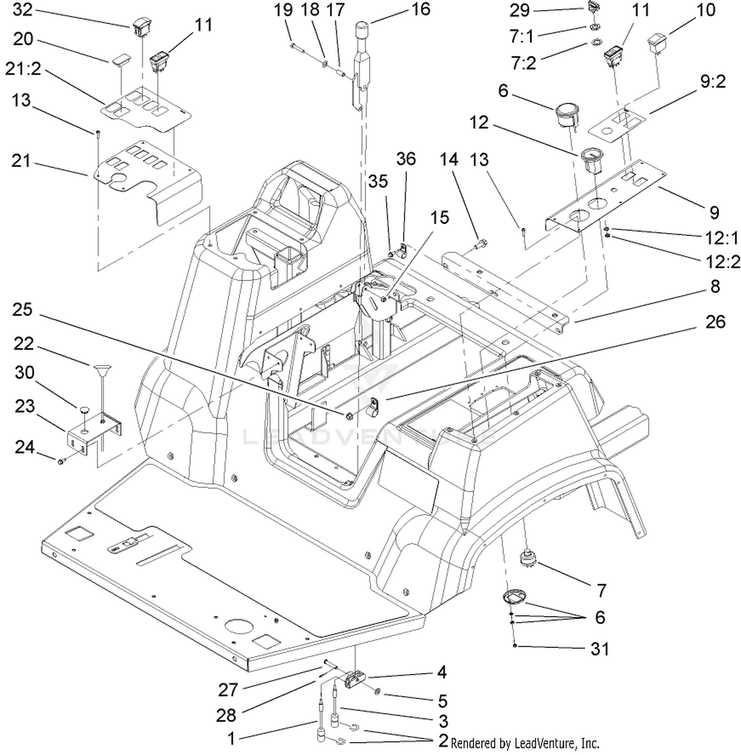 Parking Brake and Console Assembly