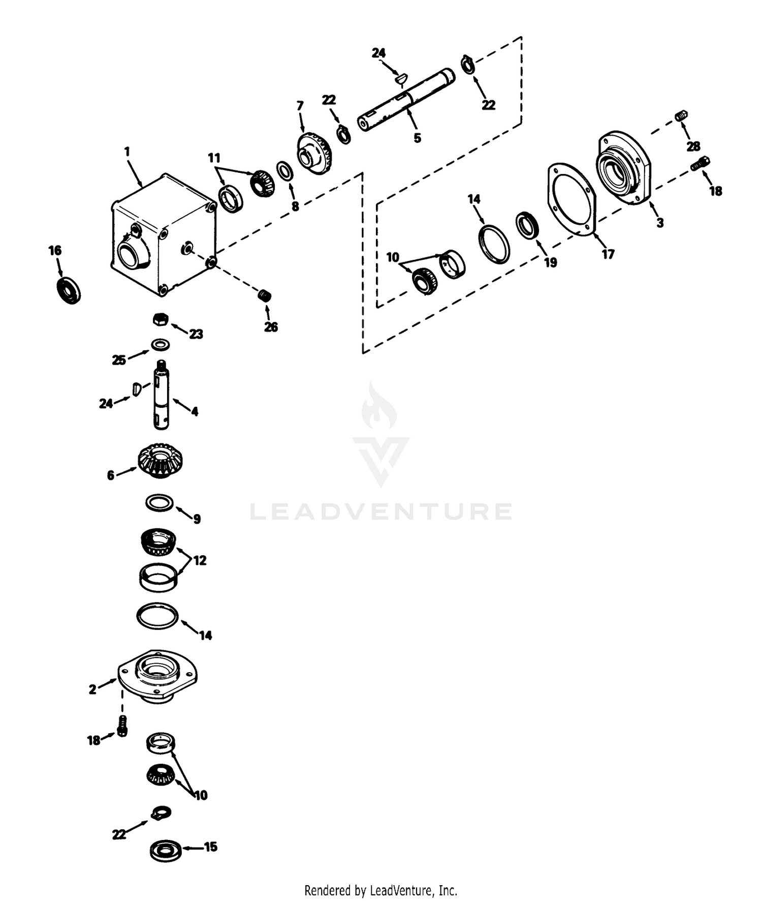 Cutting Unit Model No. 30753 (continued) Gear Box Assembly Model No. 1100-010