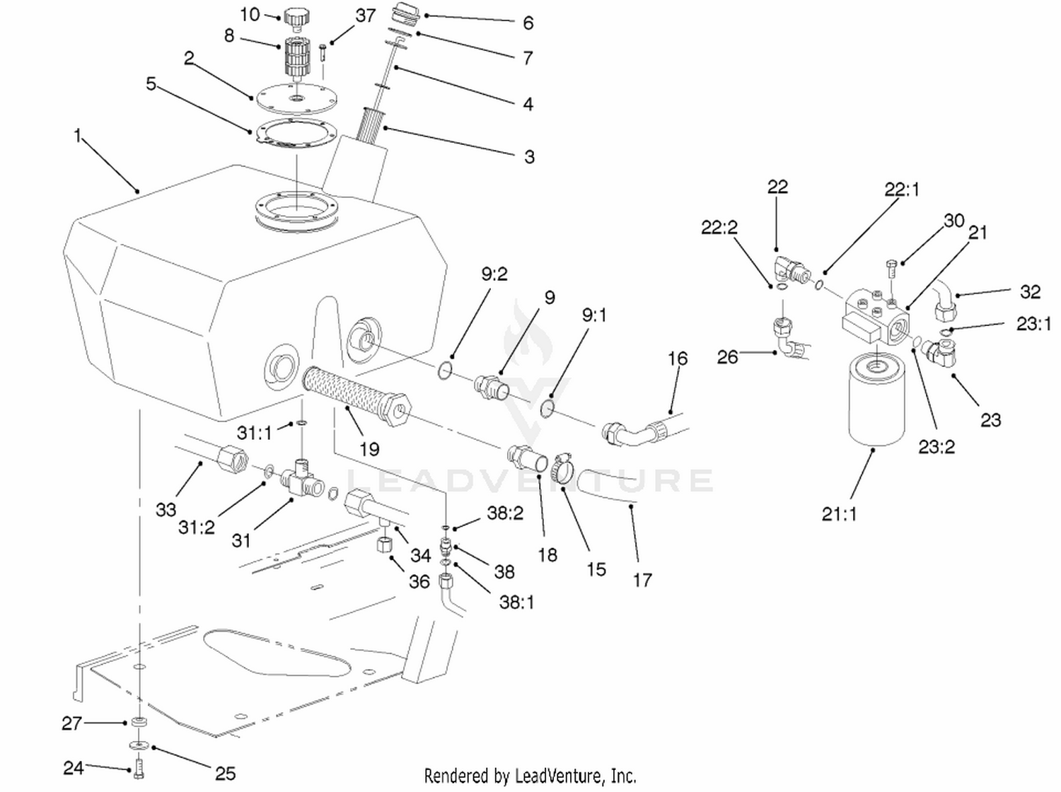 Hydraulic Filter And Reservoir Assembly