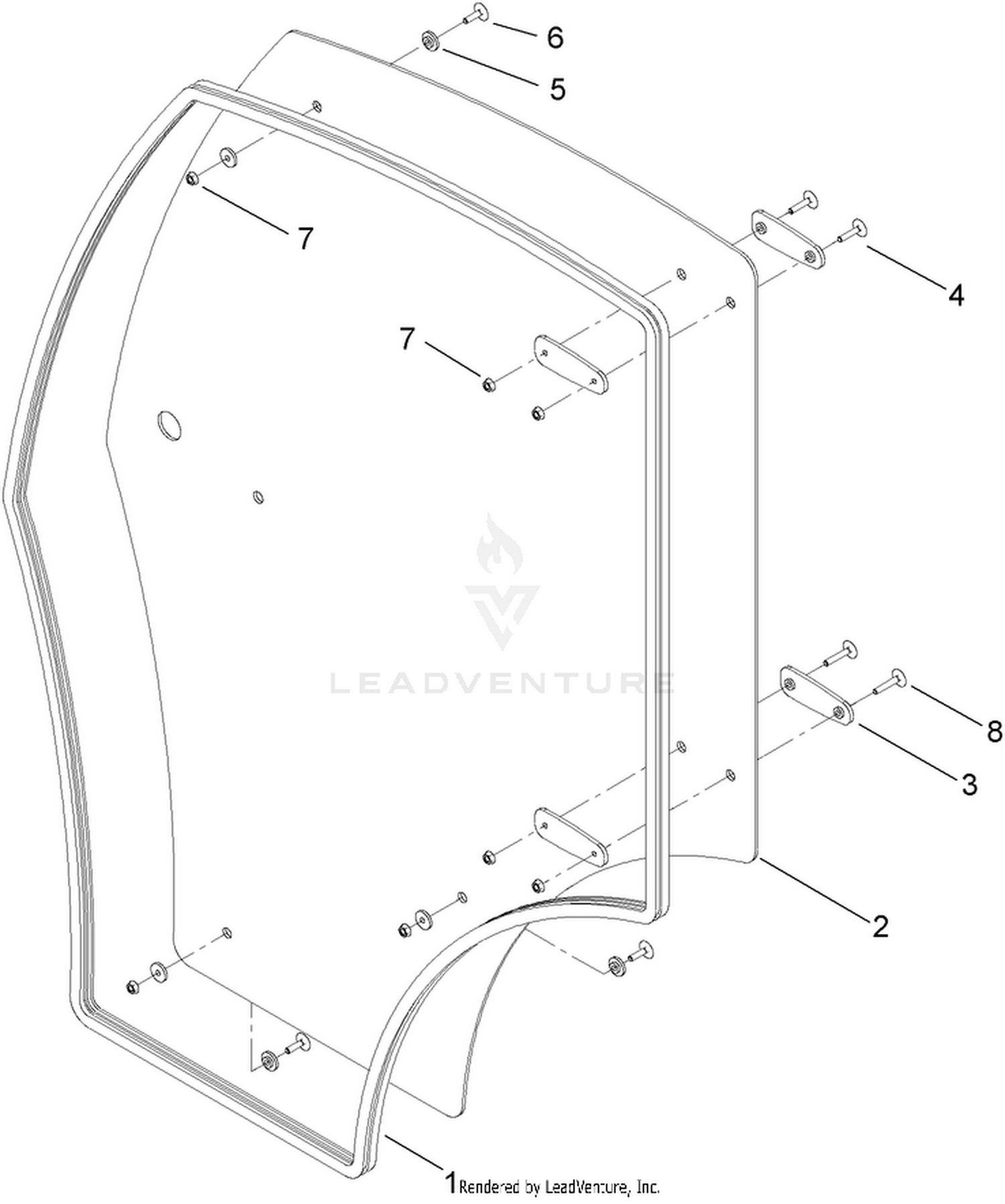 Solid Door Glass Kit Assembly No. 115-7995
