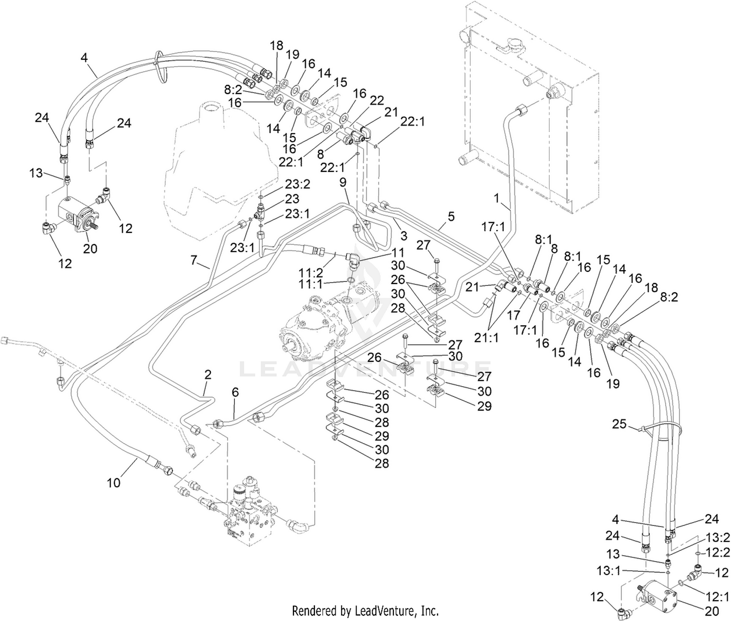 Rear Mow Hydraulic Circuit Assembly