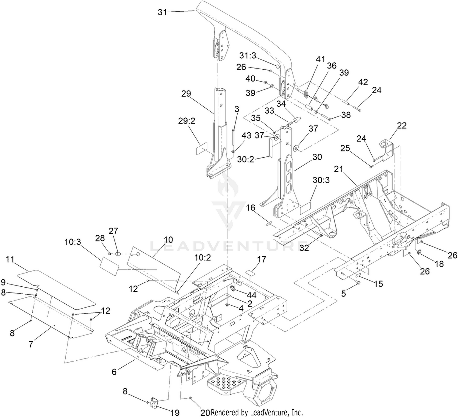 Frame and Roll-Over Protection System Assembly