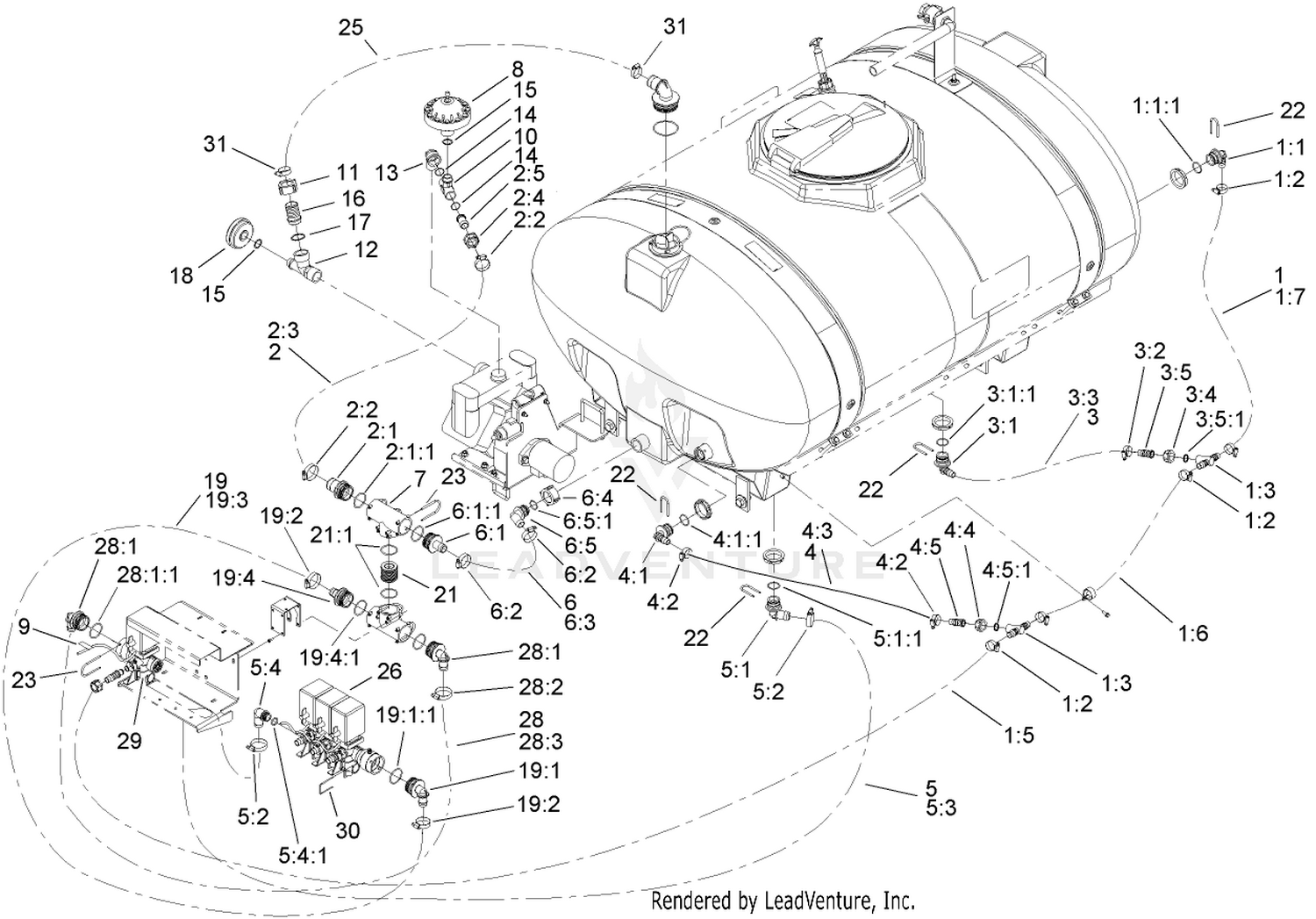 Sprayer Internal Component Assembly