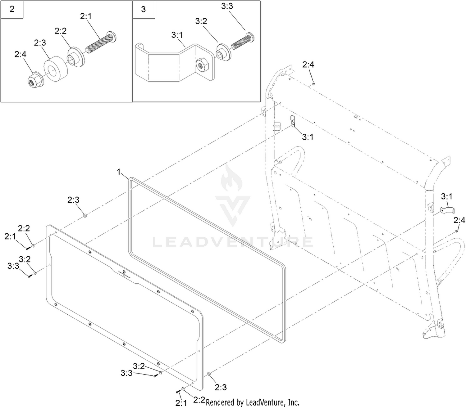 Polycarbonate Rear Windshield Kit Assembly