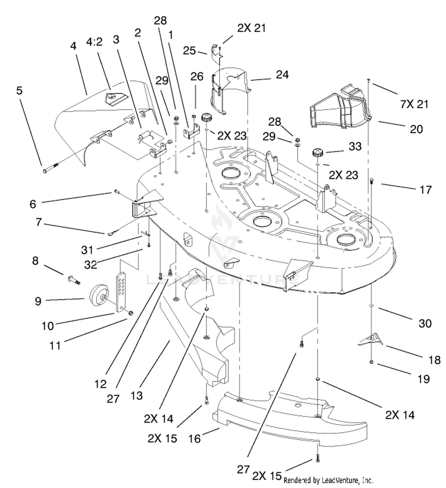 Baffle, Deflector And Cover Assembly