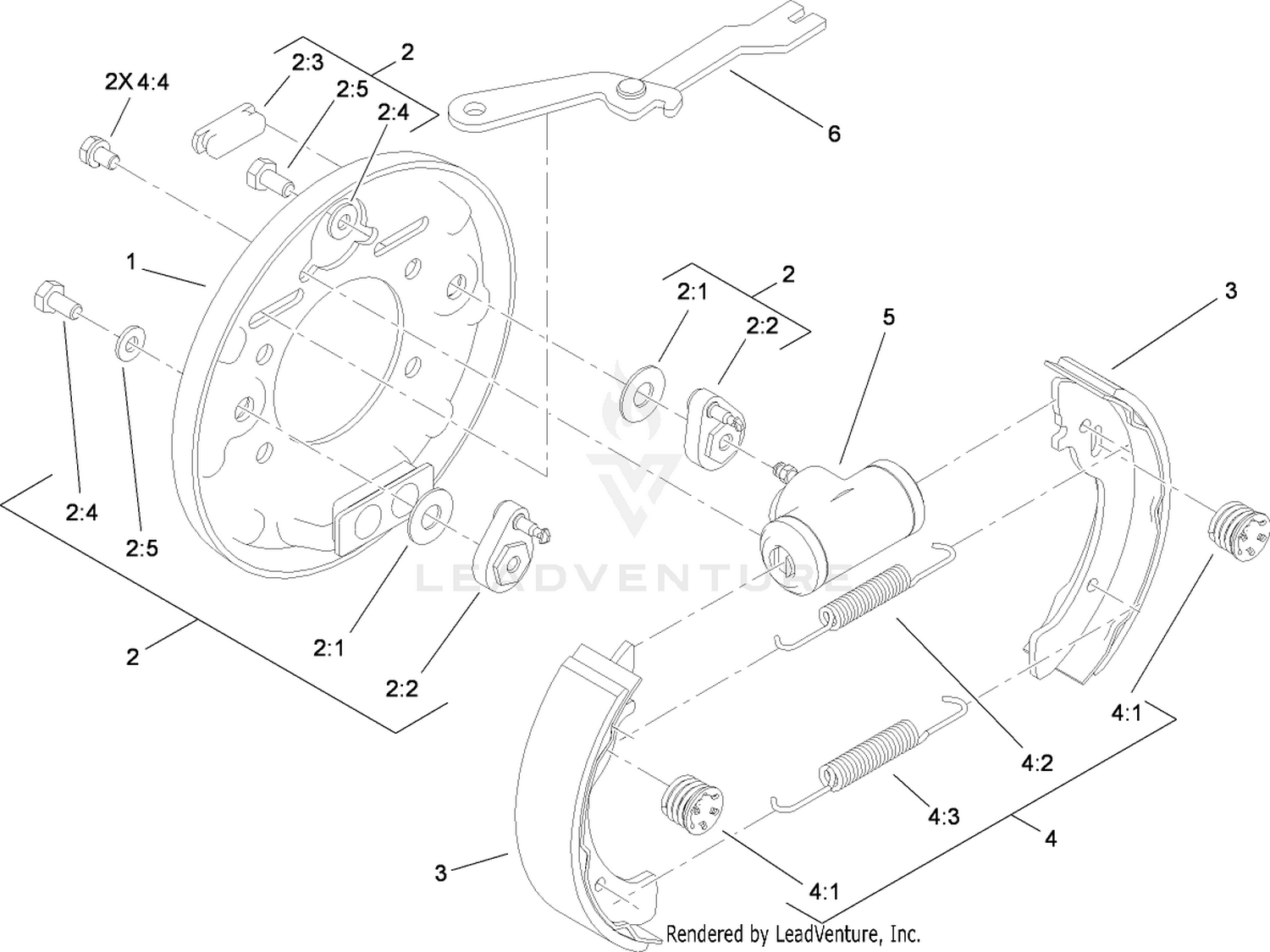 LH Rear Brake Assembly No. 114-8332