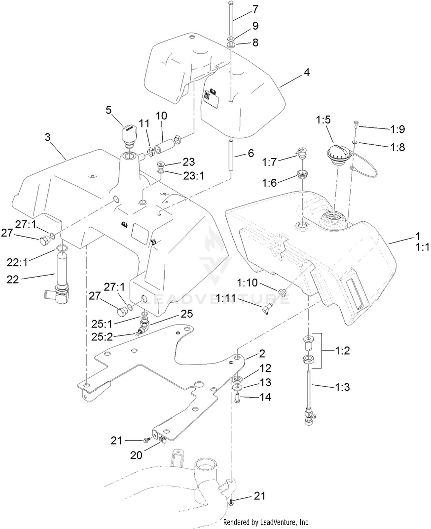 Fuel and Hydraulic Tank Assembly