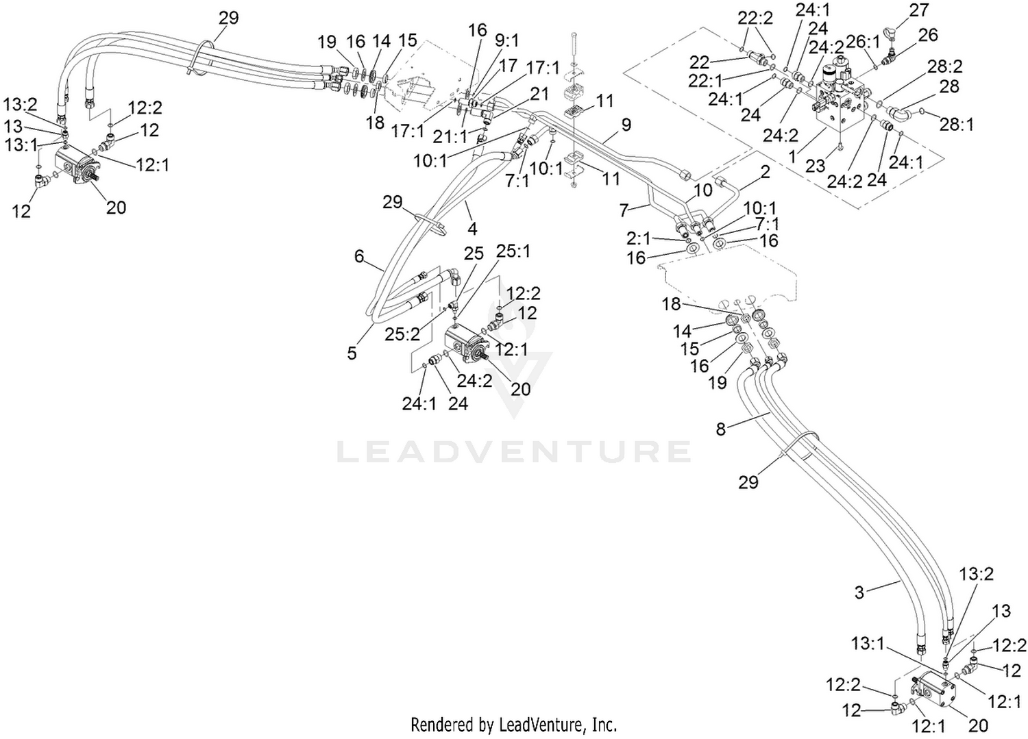 Front Mow Hydraulic Circuit Assembly