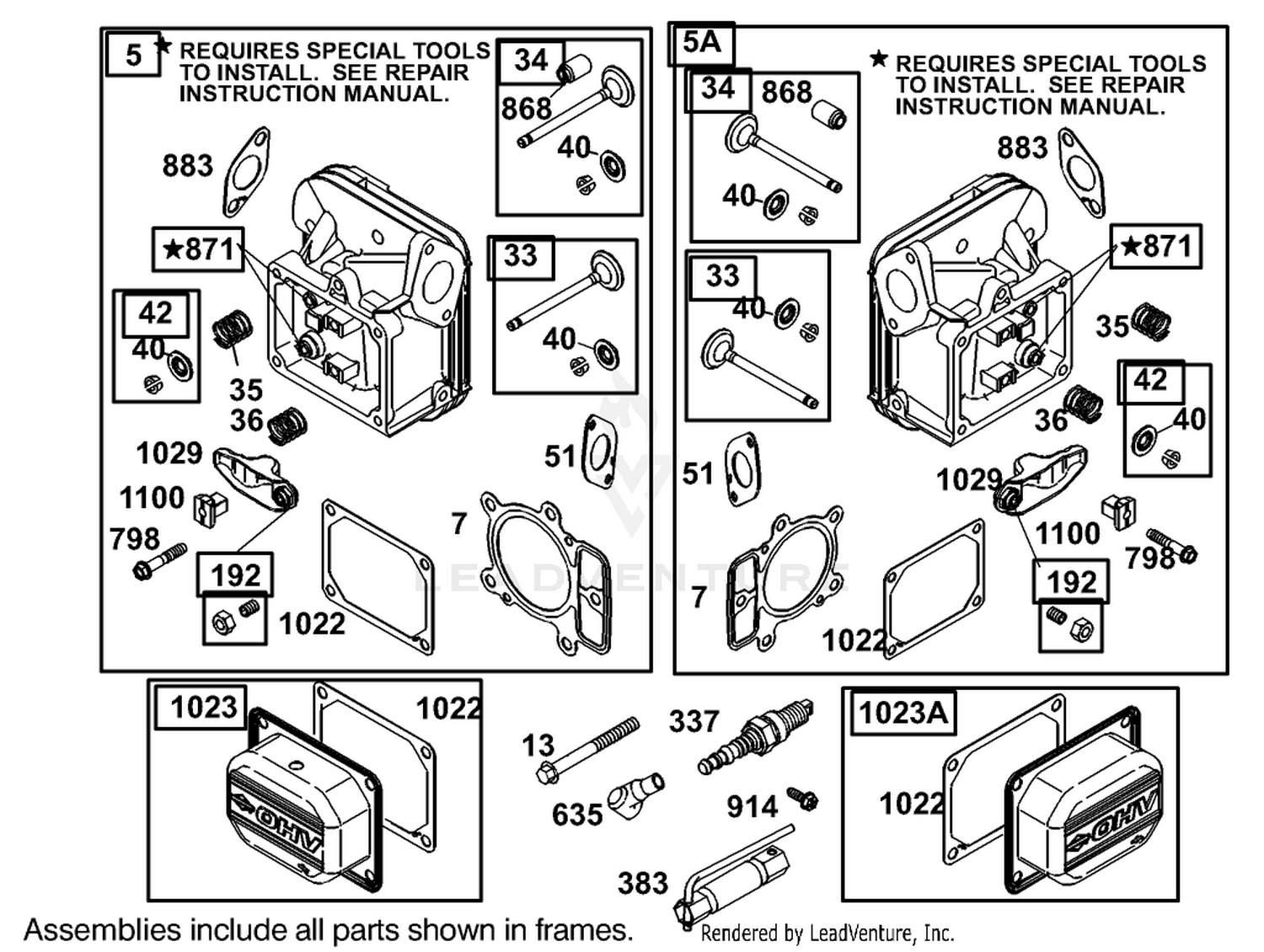 Cylinder Head Assembly Engine Briggs and Stratton Model 406777-0157-E1