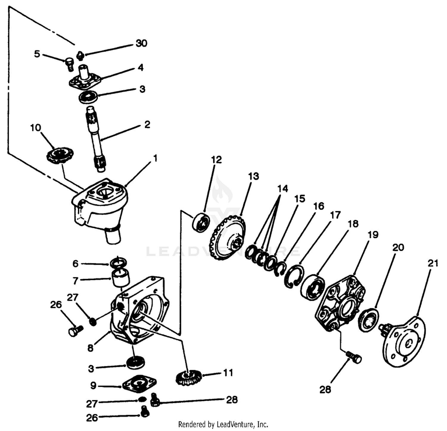 Steering Gear Case Assembly Axle No. 74-5620 (model No. 30455 Only)