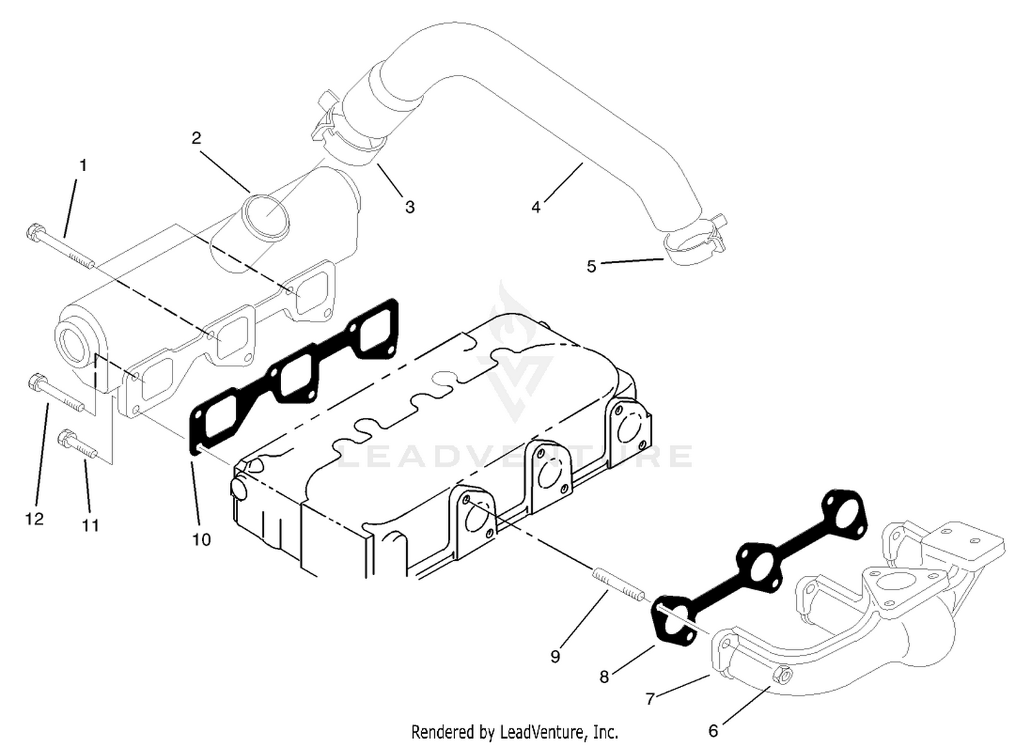 Exhaust Manifold and Gasket Assembly