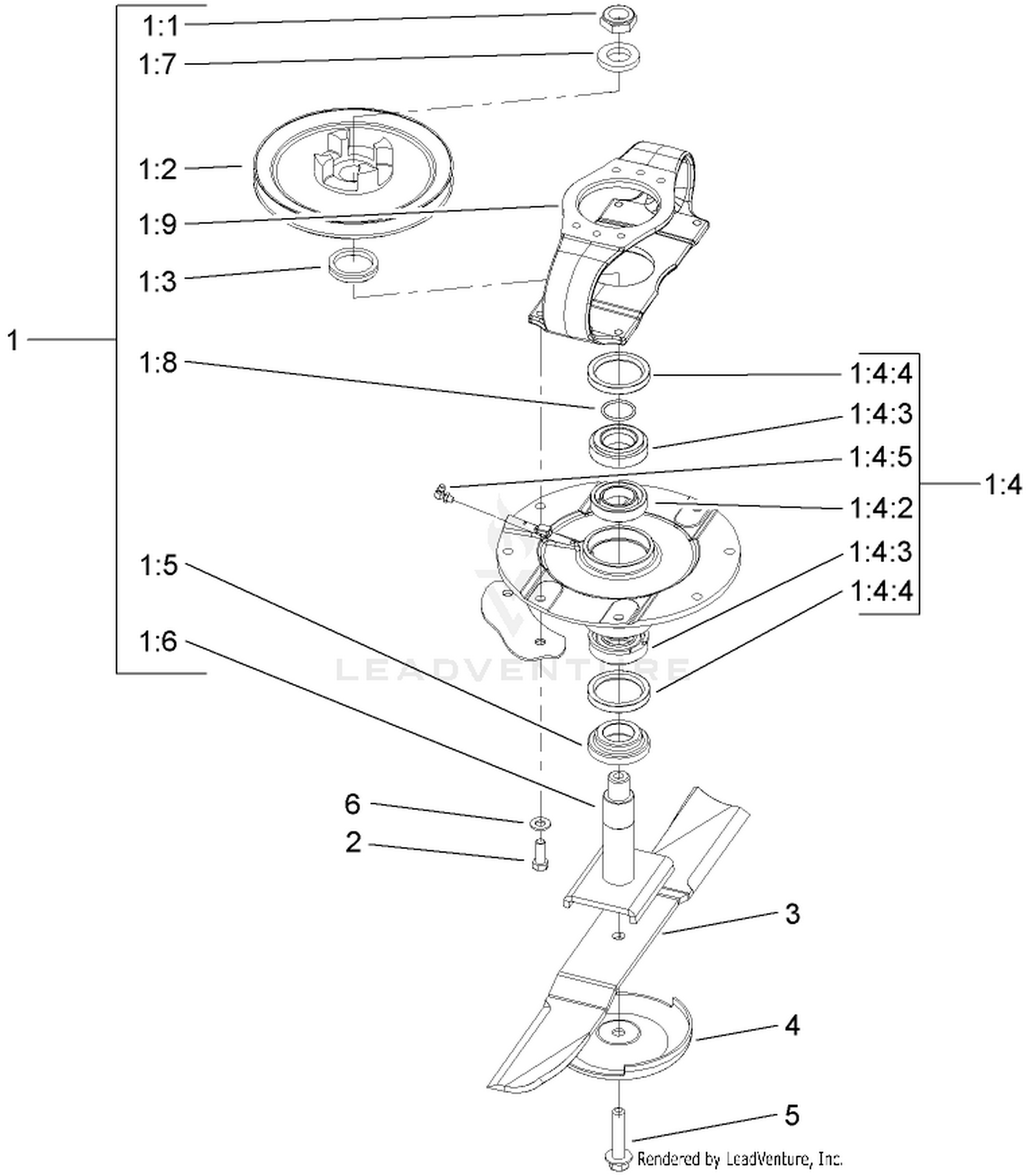 Right and Left Hand Deck Spindle Installation Assembly