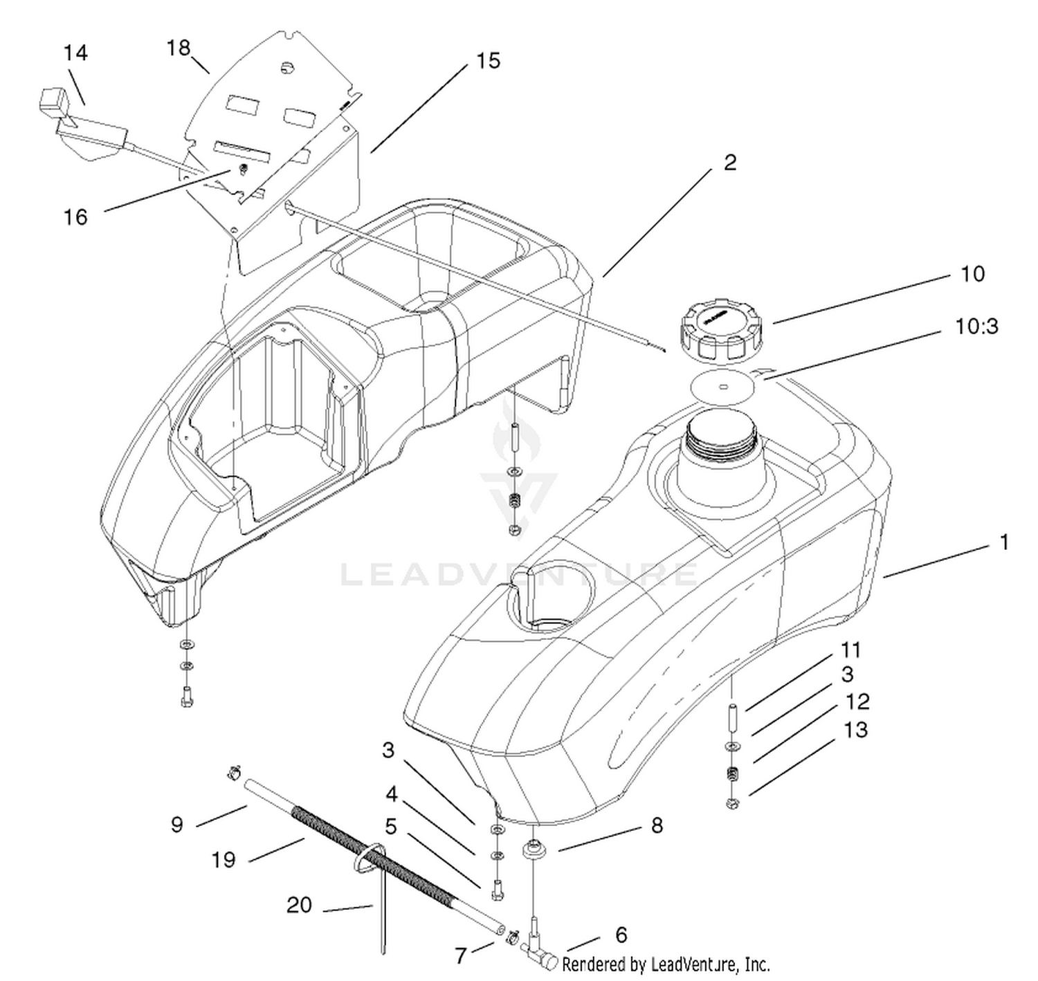 Fuel Tank and Control Pod Assembly
