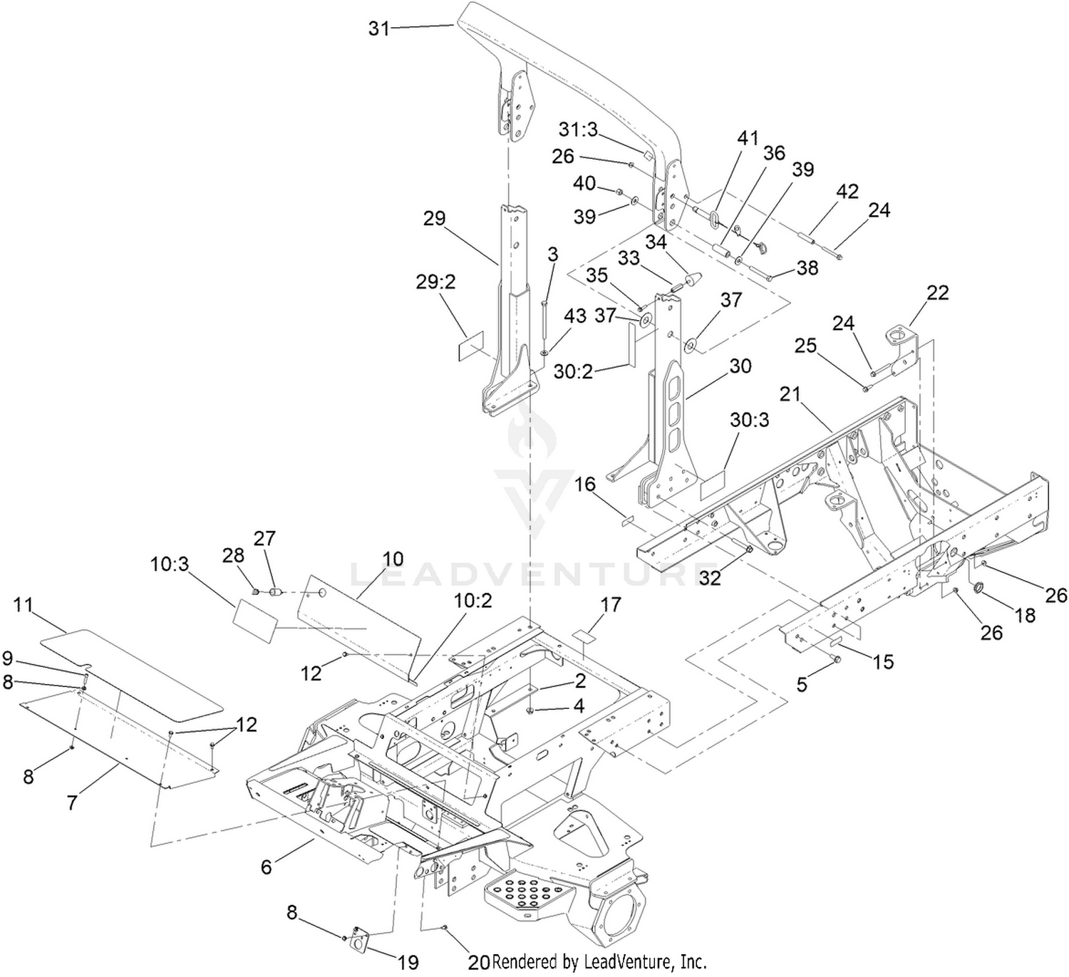 Frame and Roll-Over Protection System Assembly