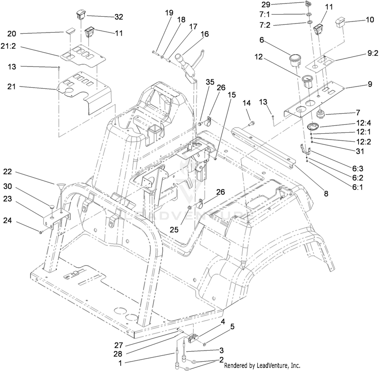 Parking Brake and Console Assembly
