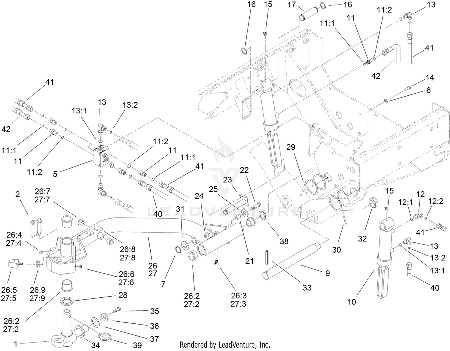 Rear No. 2 and No. 3 Lift Arm Assembly