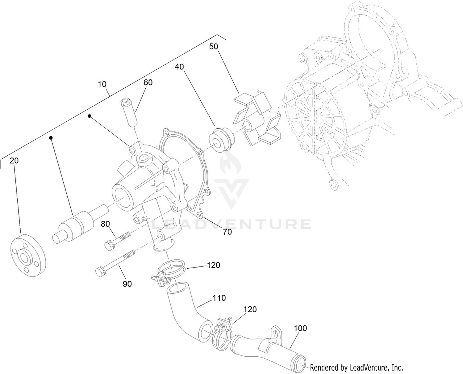 Water Pump and Water Pipe Assembly