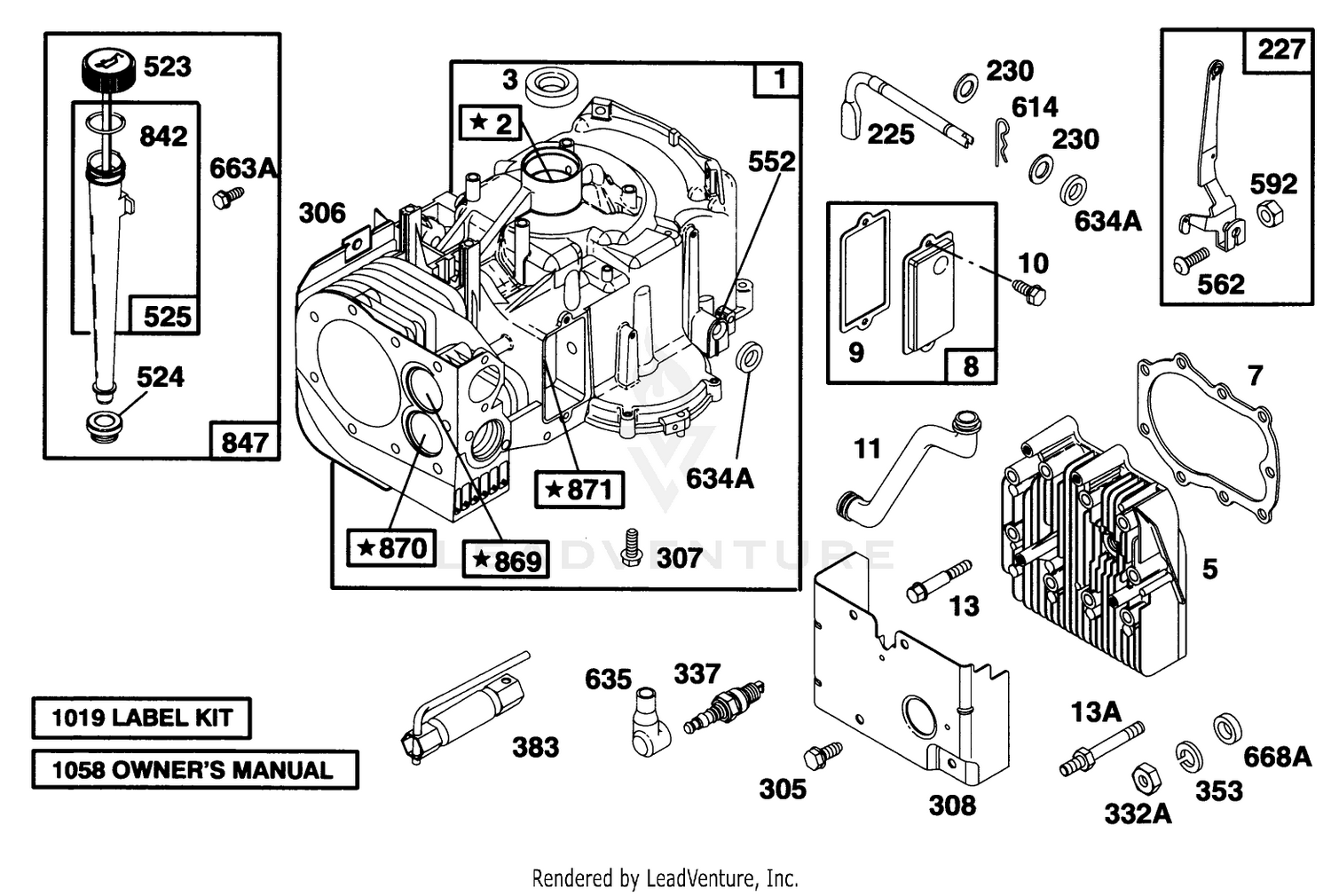 Engine Briggs  Stratton Model 28d707-0124-01