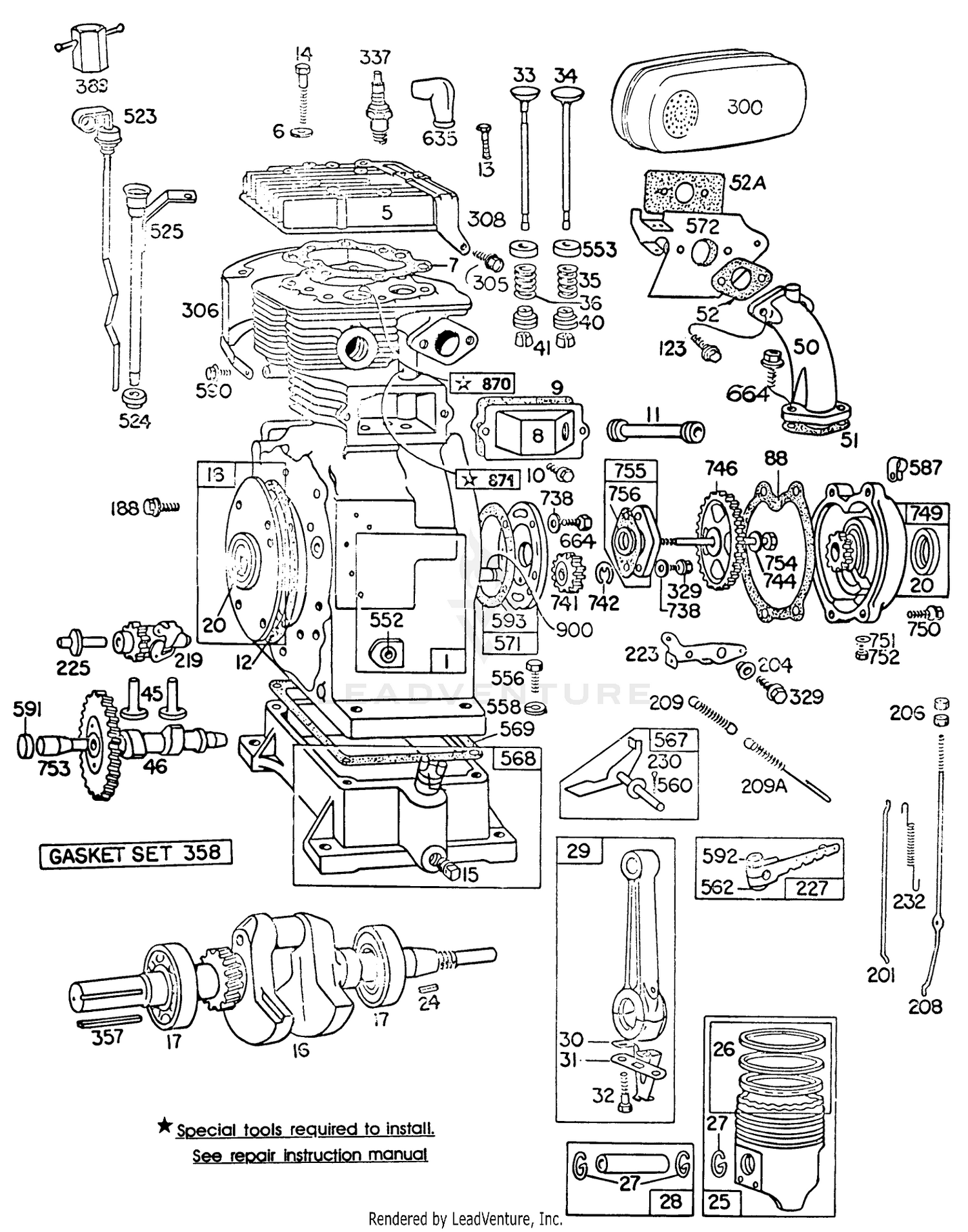 Engine Briggs And Stratton Model No. 326437-0630-01