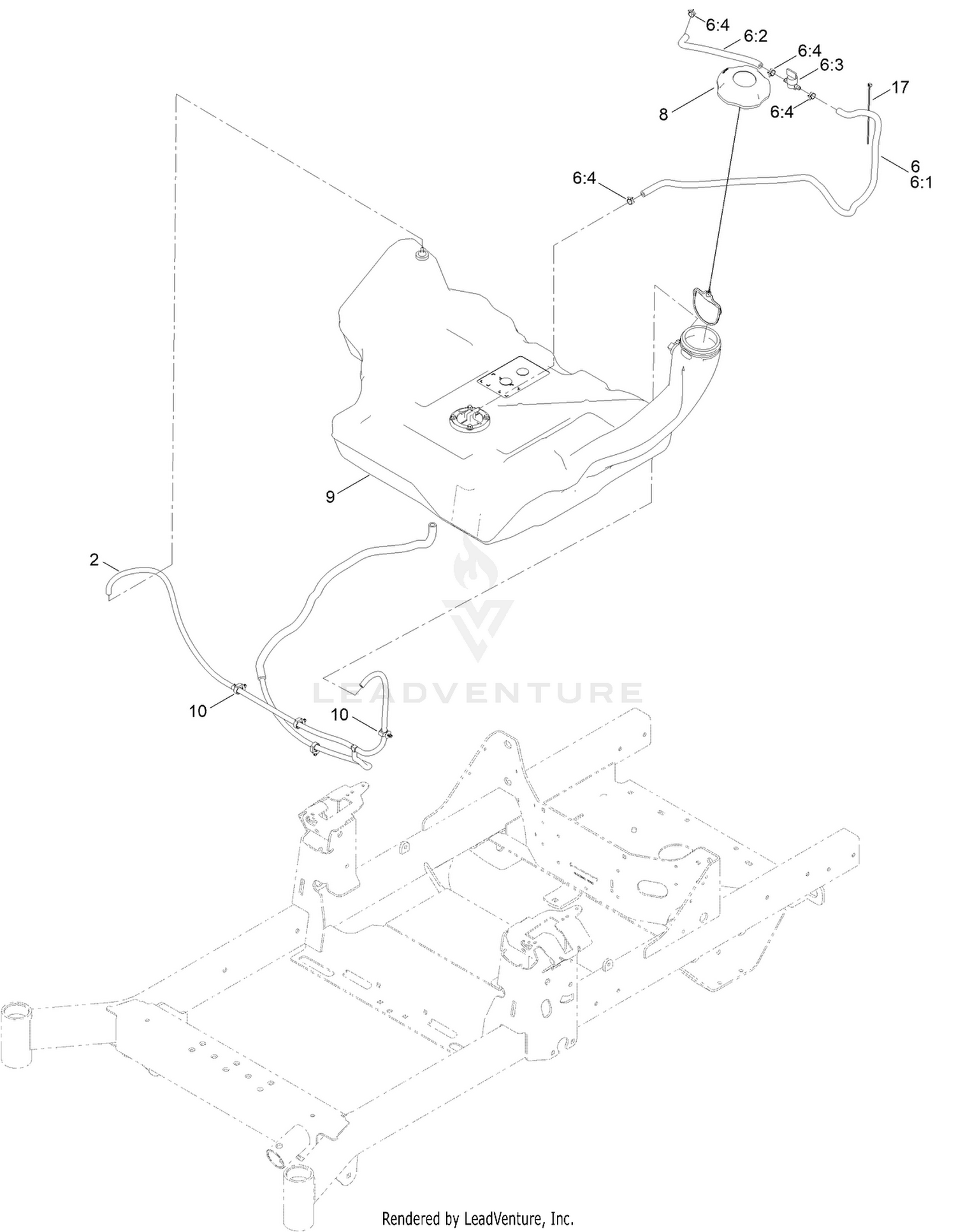 Fuel Tank and Vent Hose System Assembly
