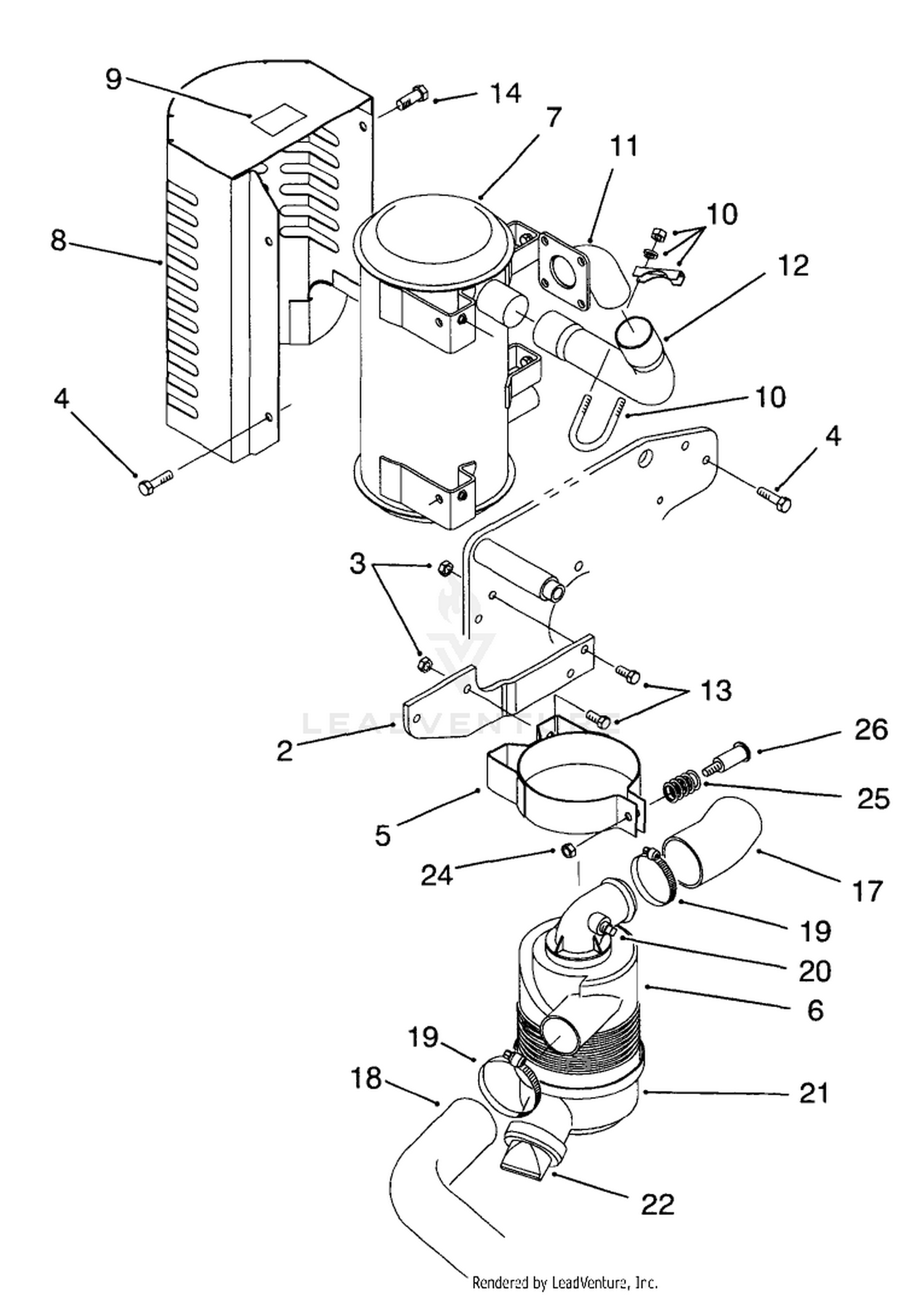 Muffler  Air Cleaner Assembly