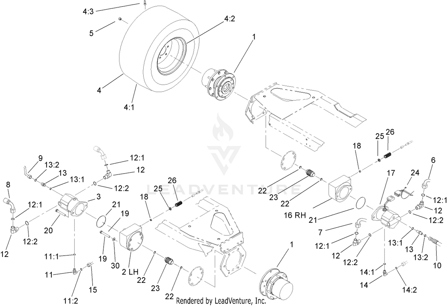 Front Axle and Brake Assembly