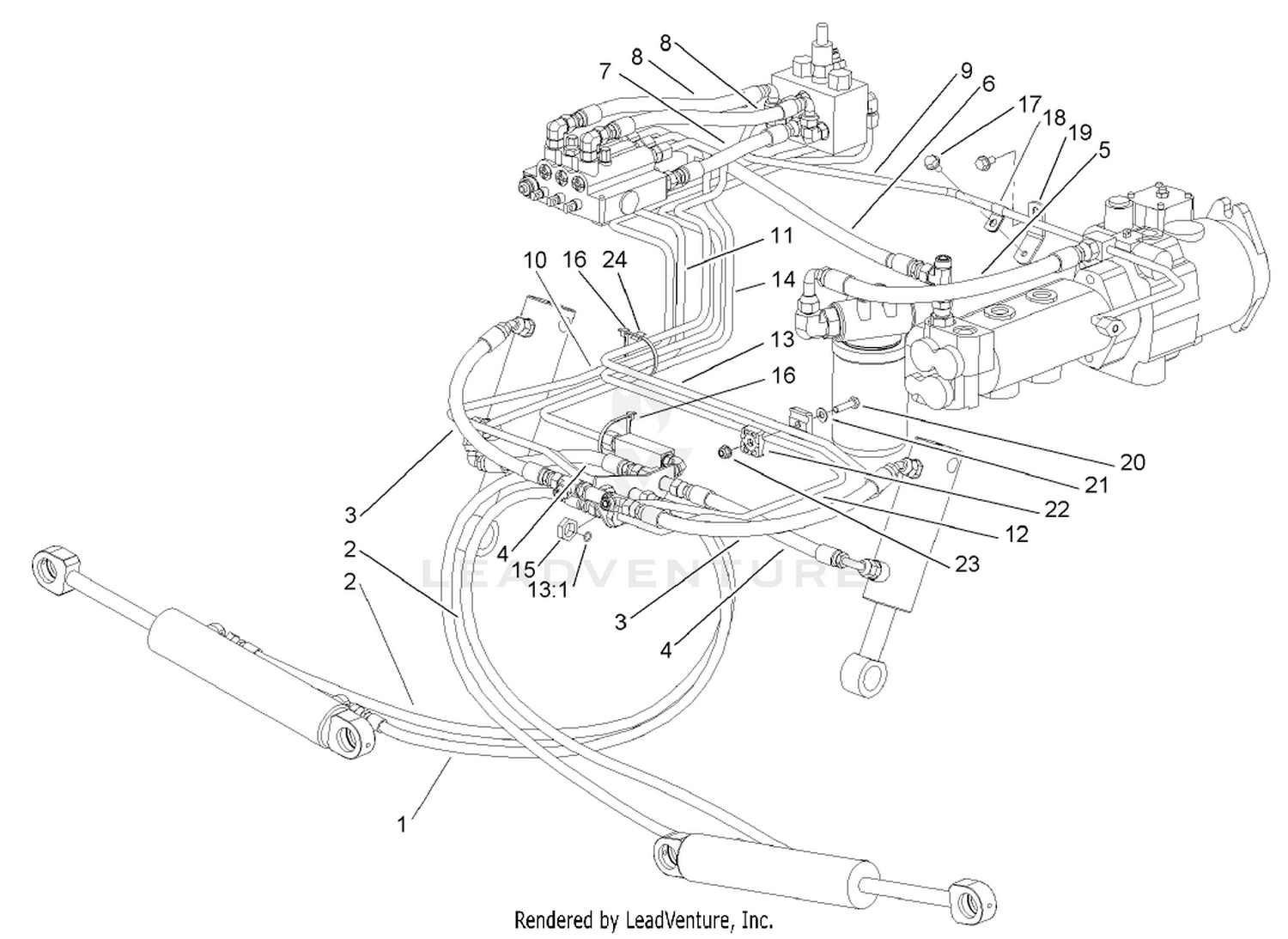 Lift Arm Hydraulic Plumbing Assembly