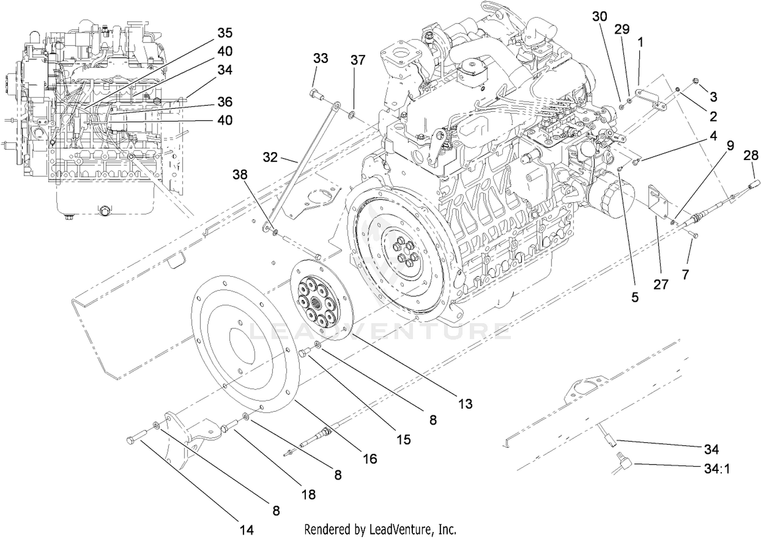 Flywheel and Throttle Assembly