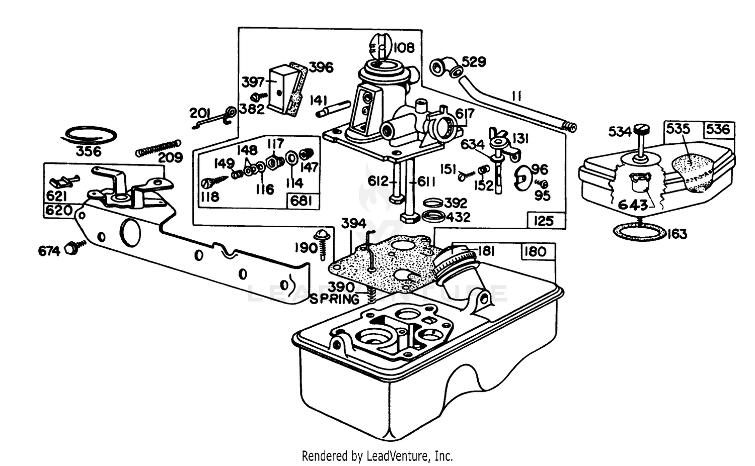 Briggs  Stratton Carburetor Assembly Model 92908-2052-02