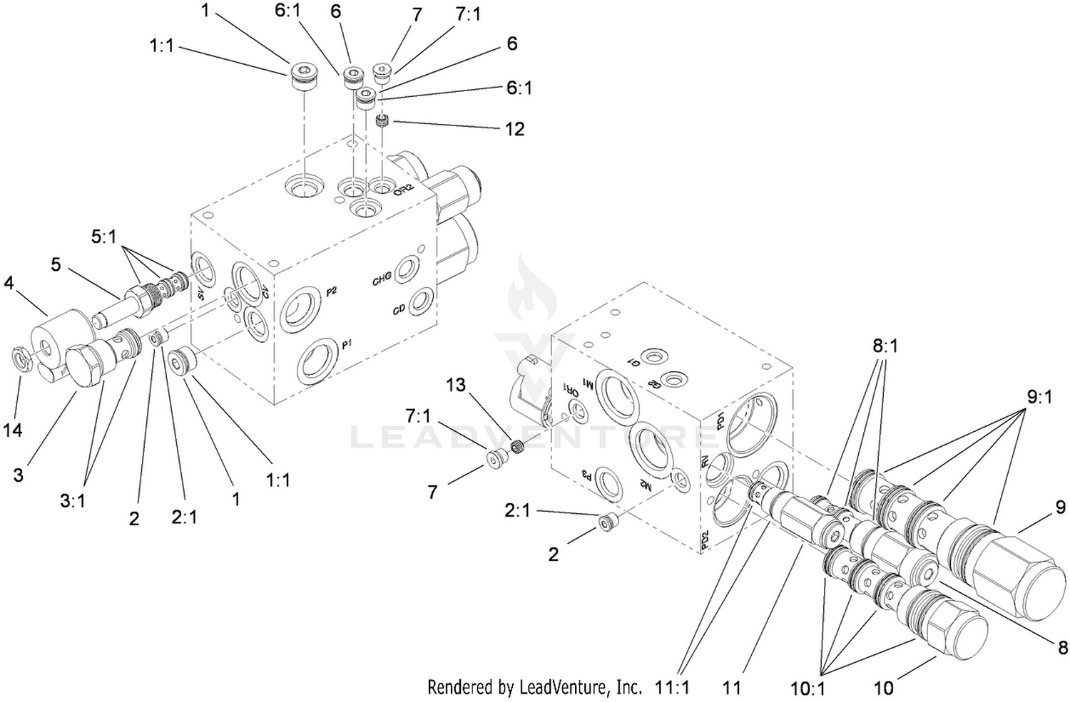 4 Wheel Drive Hydraulic Manifold Assembly No. 110-6063