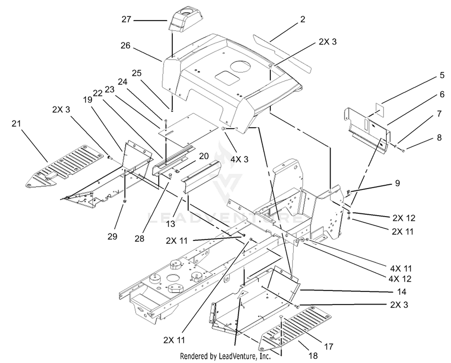 Fender and Footrest Assembly