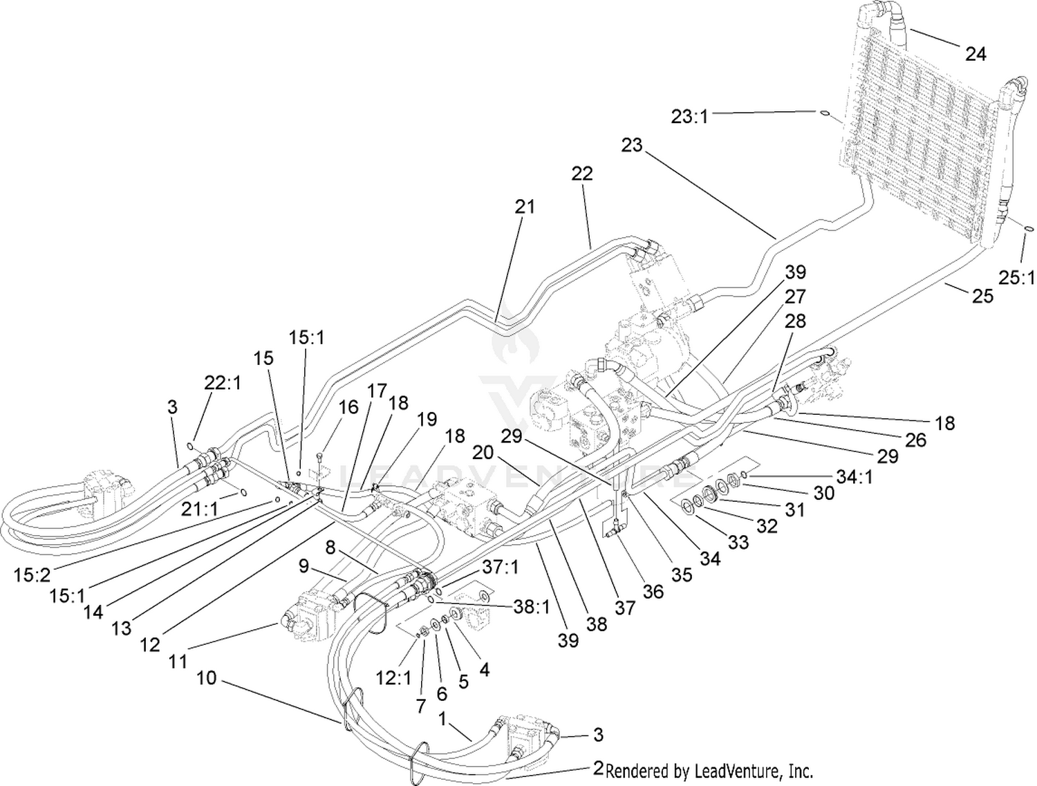 Power-Take-Off  Hydraulic Plumbing Assembly