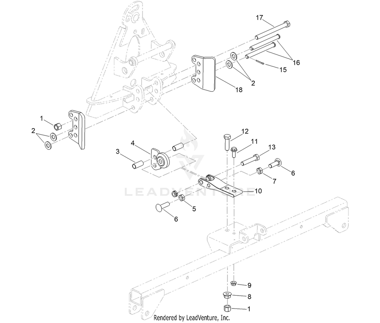 Tooth Rake Pivot Assembly No. 138-9086