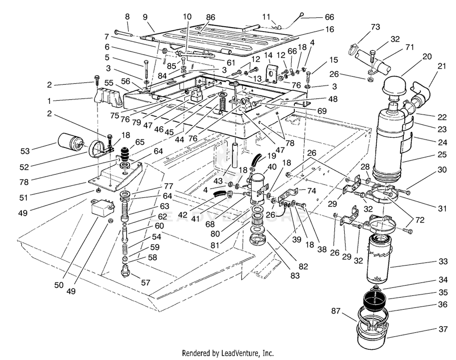 Seat Frame  Air Cleaner Assembly