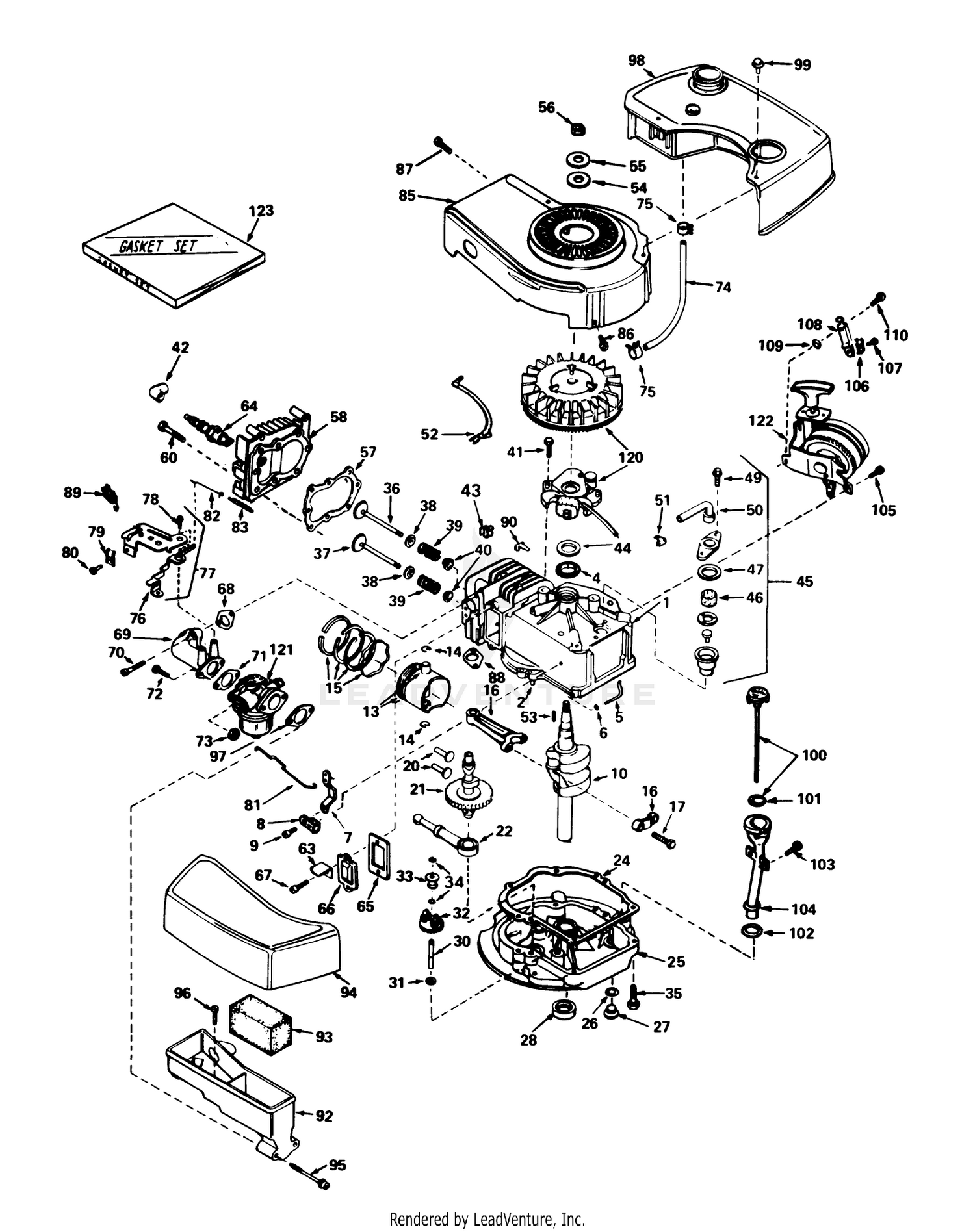 Engine Tecumseh Model Tnt 100-10049b