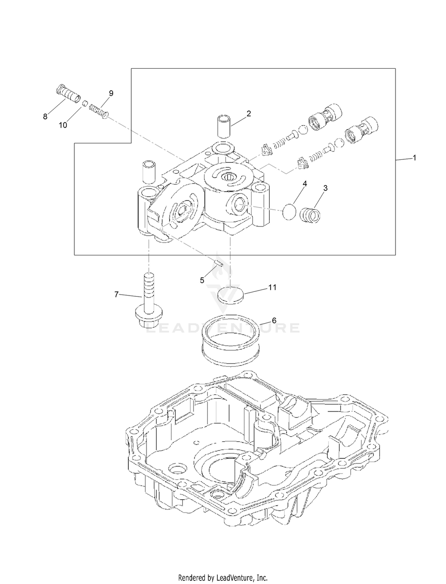 Center Case Assembly  Transmission Assembly No. 114-3155